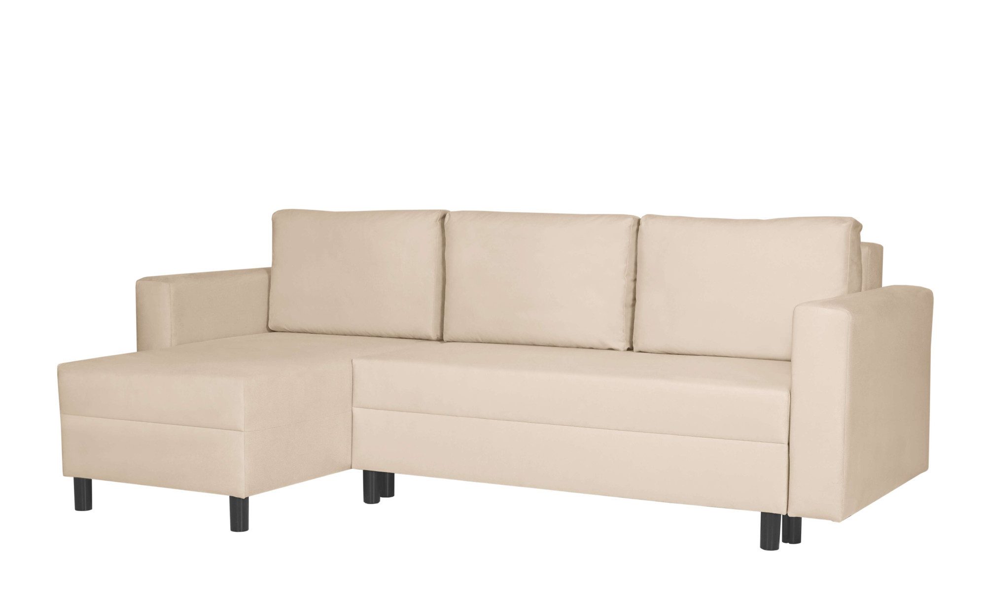 INOSIGN Hoekbank GLENOE slaapbank met bedlade, ottomane aan beide zijden te monteren L-vorm, afmetingen B/D/H: 230/135/84,5 cm, velvet & zachte structuur