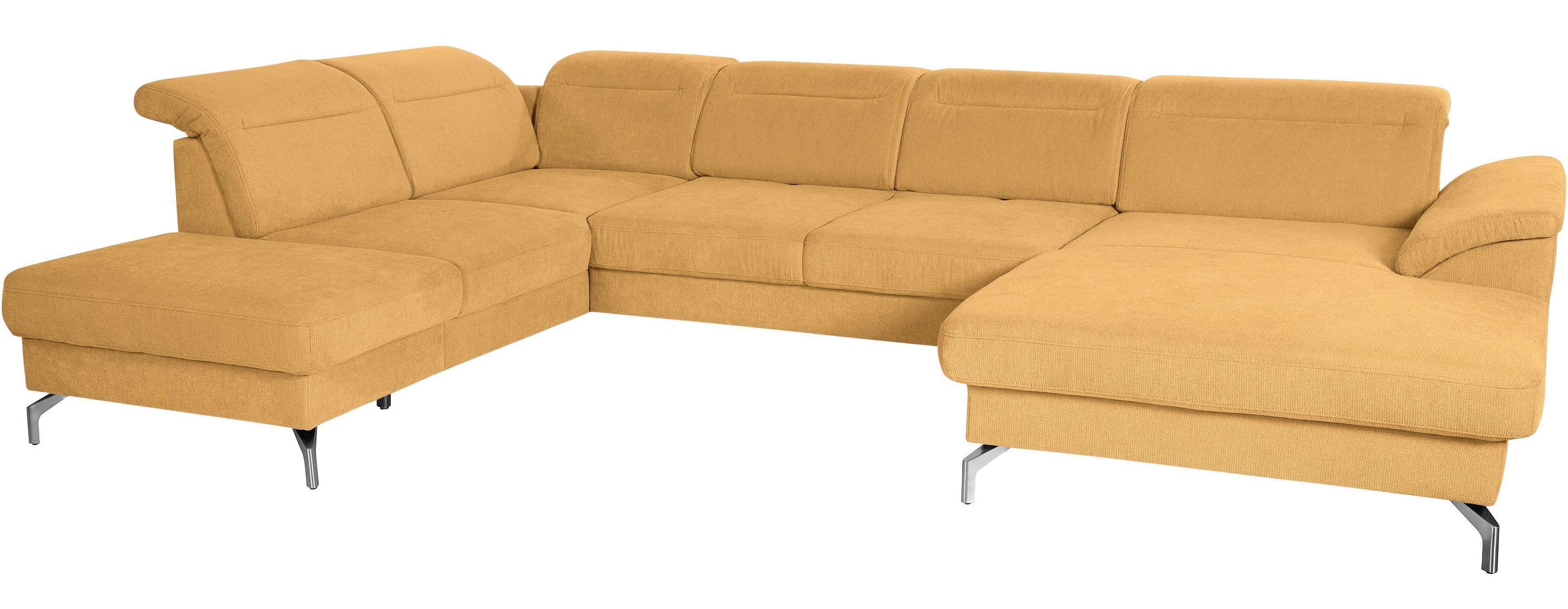sit&more Zithoek Percy U-vorm 15 cm poothoogte, zitdiepteverstelling, naar keuze in 2 pootkleuren