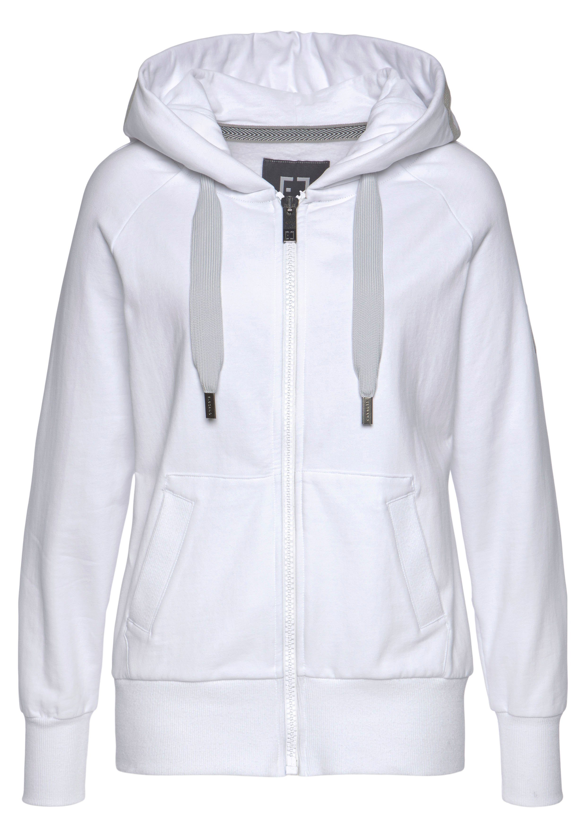 Elbsand Capuchonsweatvest Kelda met logo-print en zakken, casual jack, sportief-casual