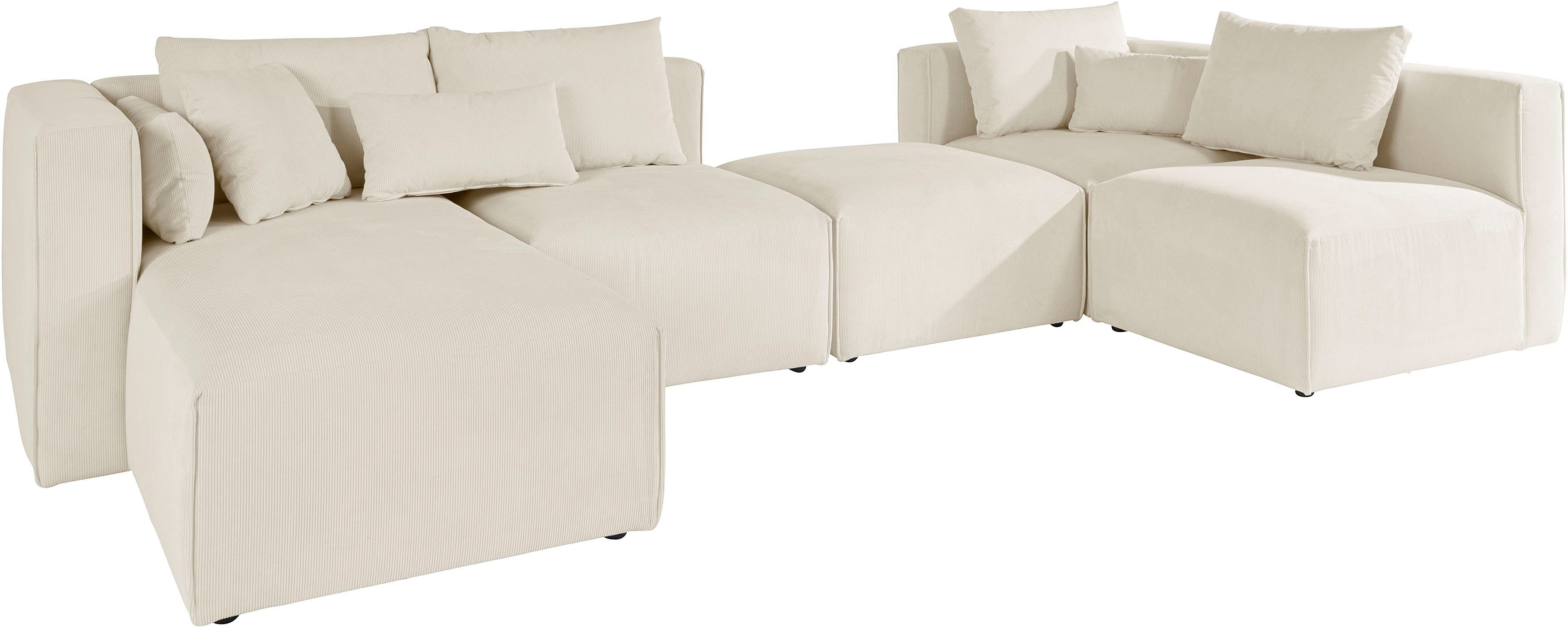 Guido Maria Kretschmer Home&Living Zithoek Comfine U-vorm samengesteld van modules, in 3 stoffen en vele kleuren