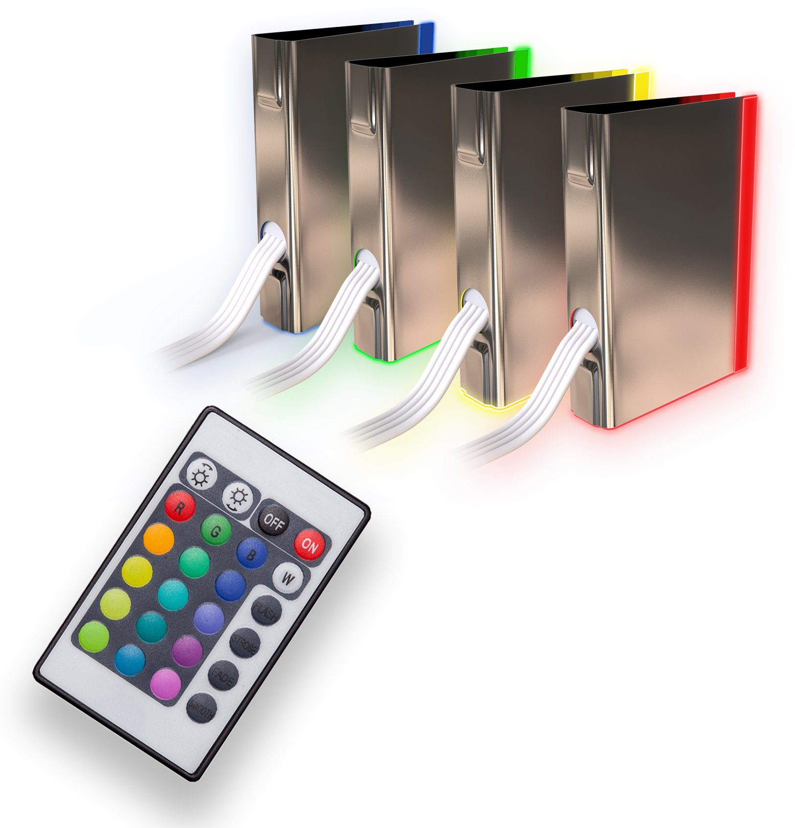 B.K.Licht Decoratieve ledverlichting LED clips, RGB, glasbodem verlichting, glasrandlichten, lampen