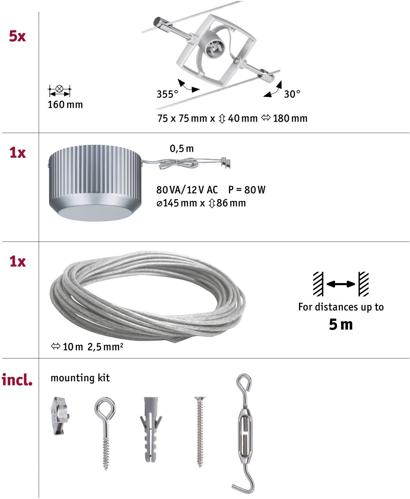 Paulmann Led-plafondlamp Mac II (5 stuks)