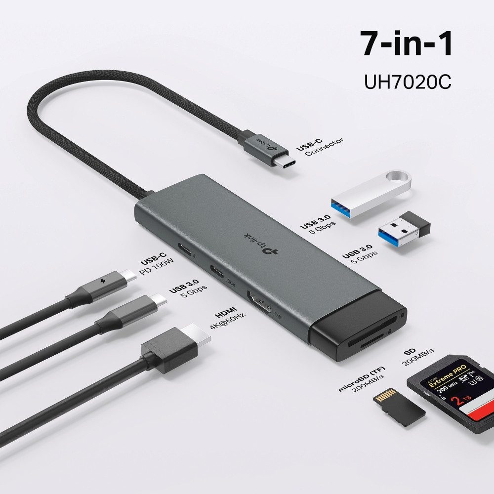 TP-Link Laptop-dockingstation UH7020C USB Type-C 7-in-1 Hub