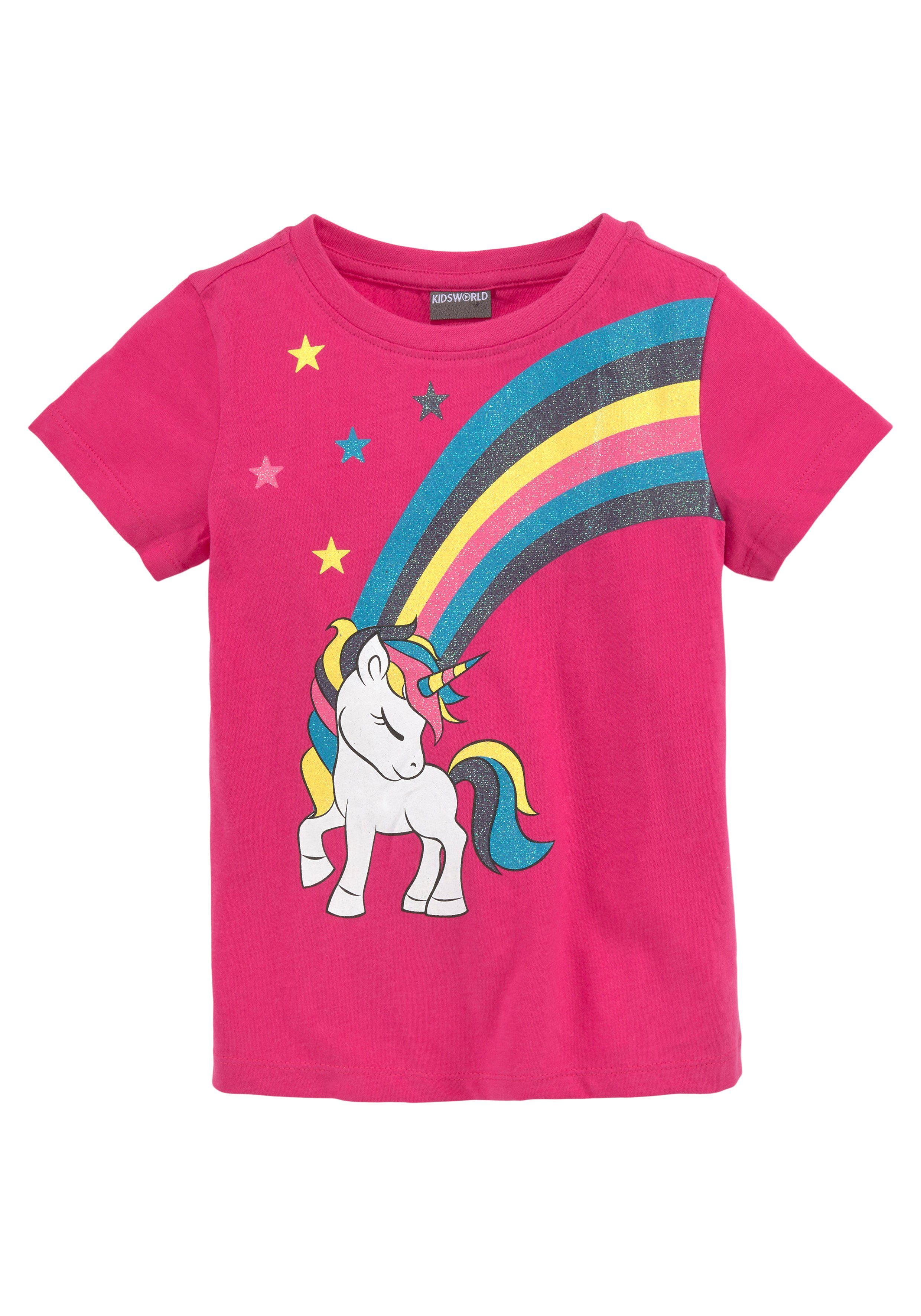 KIDSWORLD T-shirt Eenhoorn met regenboog