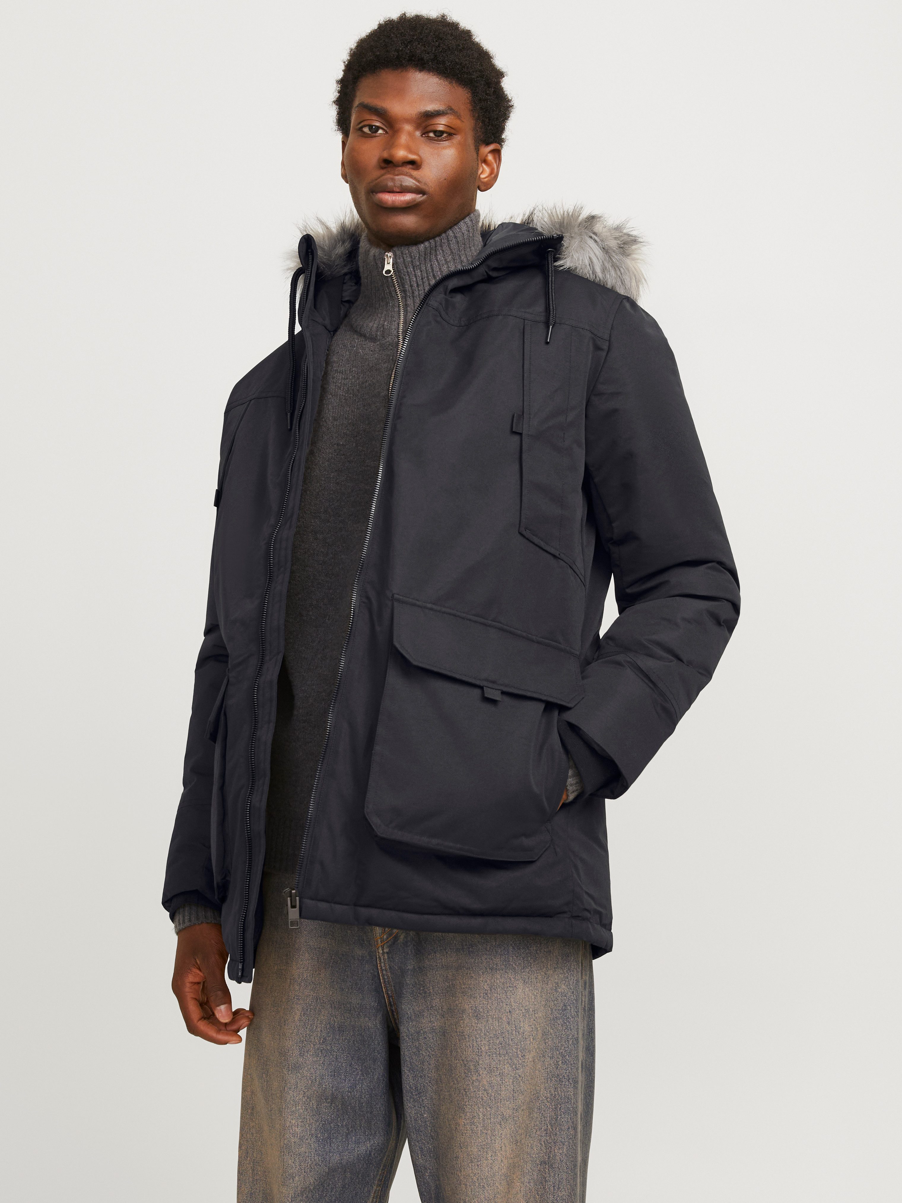 Jack & Jones Parka JJECONSTRUCT FAUX FUR PARKA SN