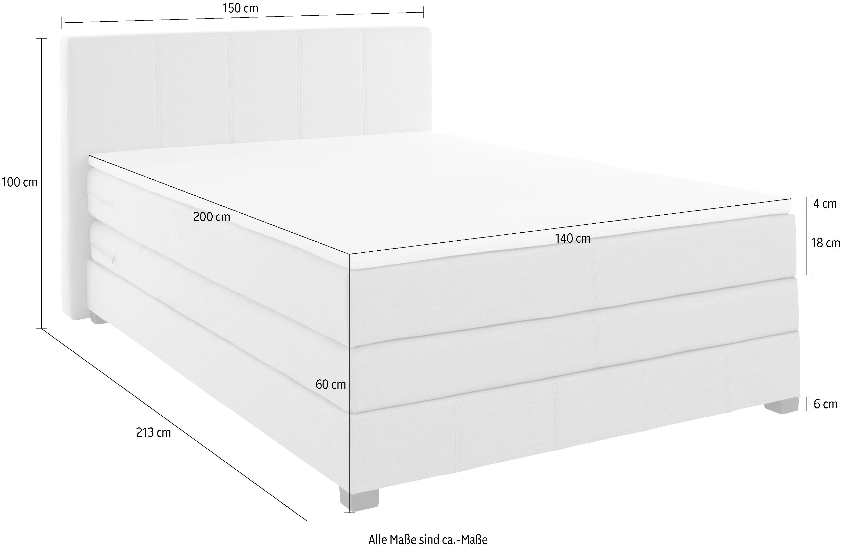 OTTO products Boxspring Peetu Pocketveringsmatras, in 4 breedten en 4 kleuren, incl. topmatras