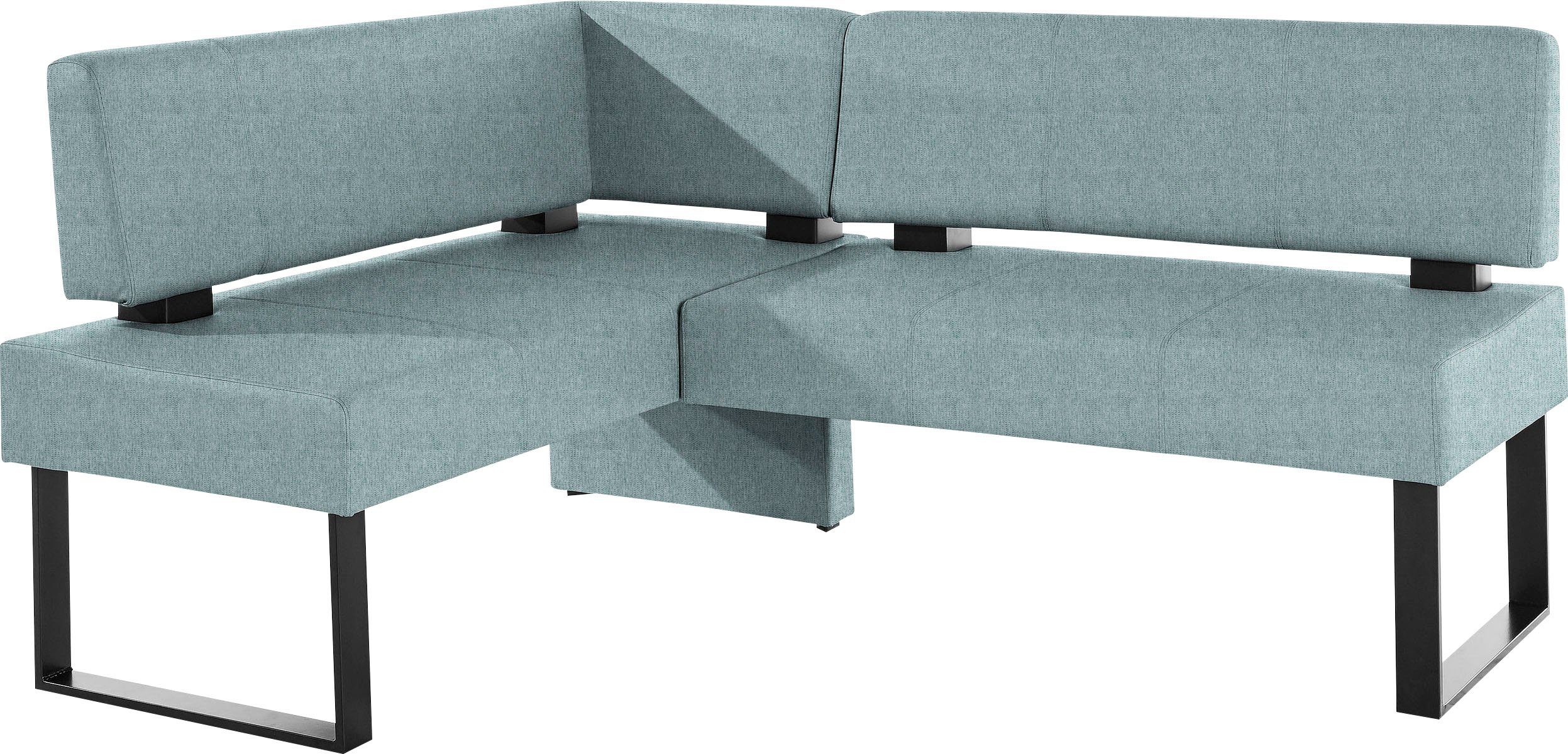 Home affaire Hoekbank Oliver met metalen frame, keukenbank verschillende hoezen cord eetkamerbank ottos choice blauw, hoekbanken, Lange zijde rechts,