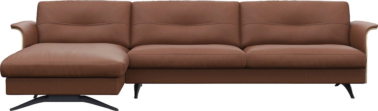 FLEXLUX Hoekbank Glow, super comfortabel door hoogwaardige zitconstructie met binnenvering, L-vorm bruin, hoekbanken, Chaiselongue links