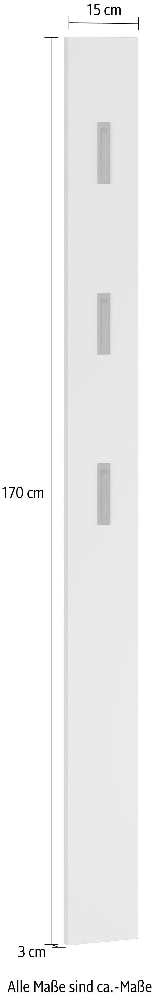GERMANIA Kapstokpaneel Colorado met 3 klap haken in zwart of aluminiumkleur, hoogte 170 cm