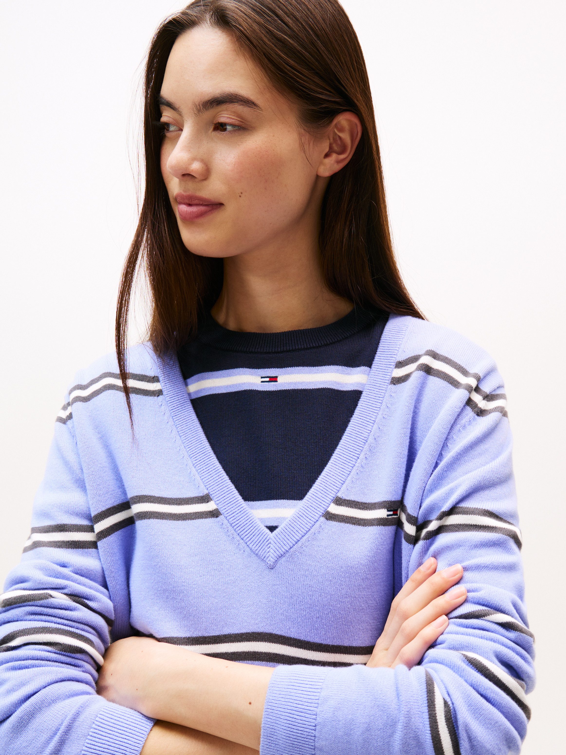 TOMMY JEANS Trui met V-hals TJW ESSENTIAL VNECK SWEATER EXT