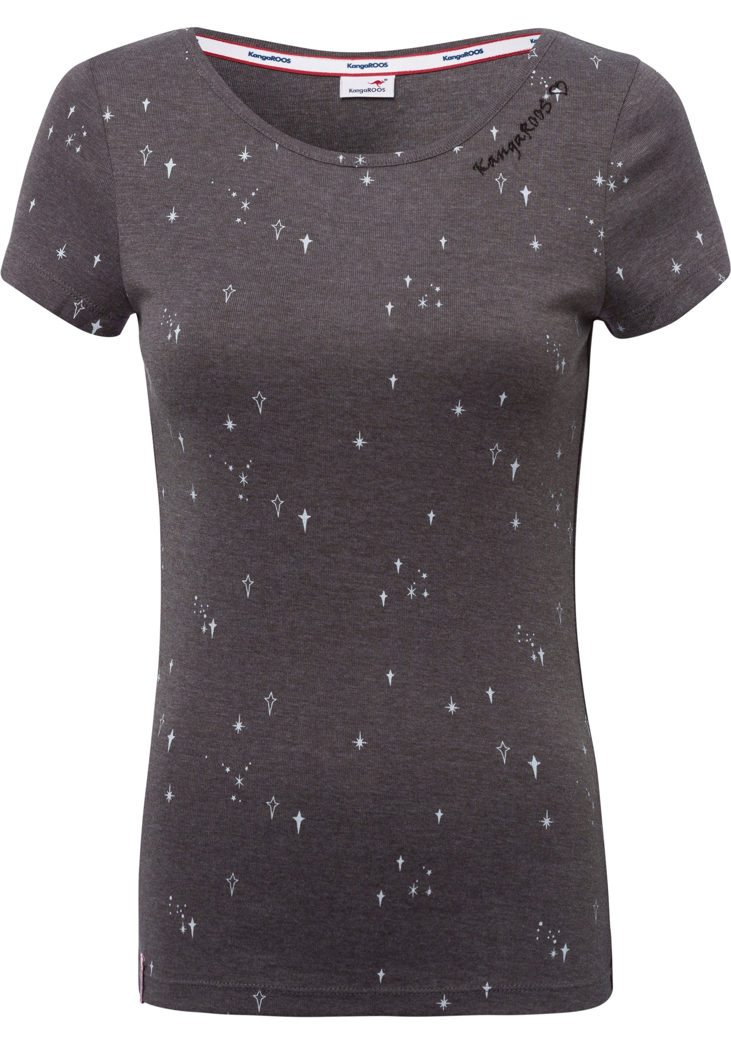 KangaROOS T-shirt Korte mouwen, zeer figuurvolgend, met contraststiksels