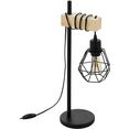 eglo tafellamp townshend 5 zwart - l22 x h50 x b15,5 cm - excl. 1x e27 (elk max. 60 w) - tafellamp - met snoerschakelaar - retro - vintage - lamp met hout - bedlampje - nachtlampje - houten lamp - bureaulamp bruin