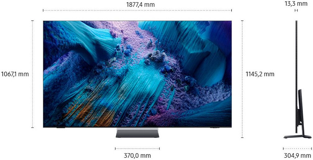 Samsung QLED-TV GQ85QN990FT QLED Mini LED-televisie, 8k ai upscaling pro & glare free, draadloze one connect box, art store