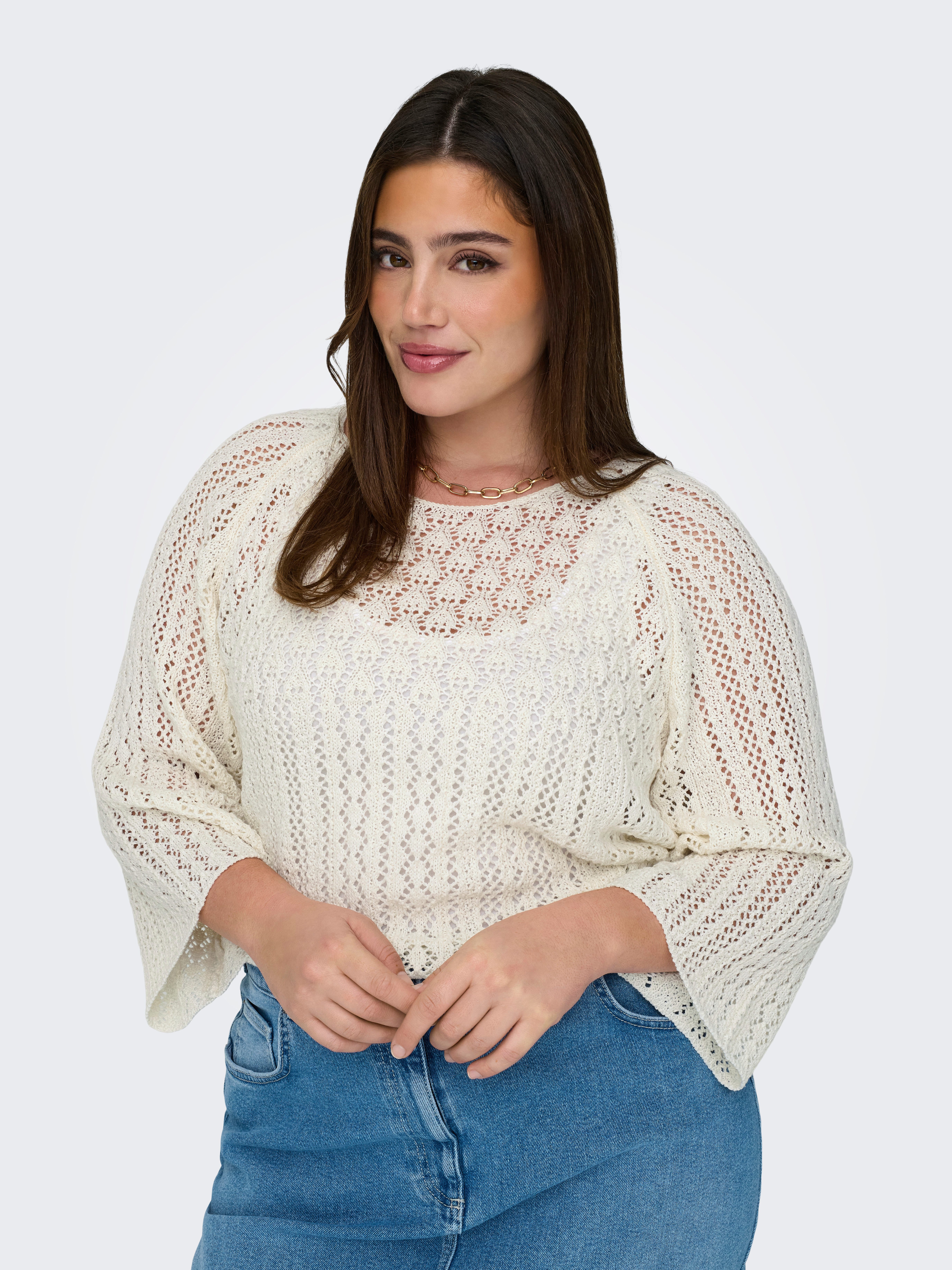 ONLY CARMAKOMA Gebreide trui CARNOLA LIFE 3/4 PULLOVER KNT NOOS