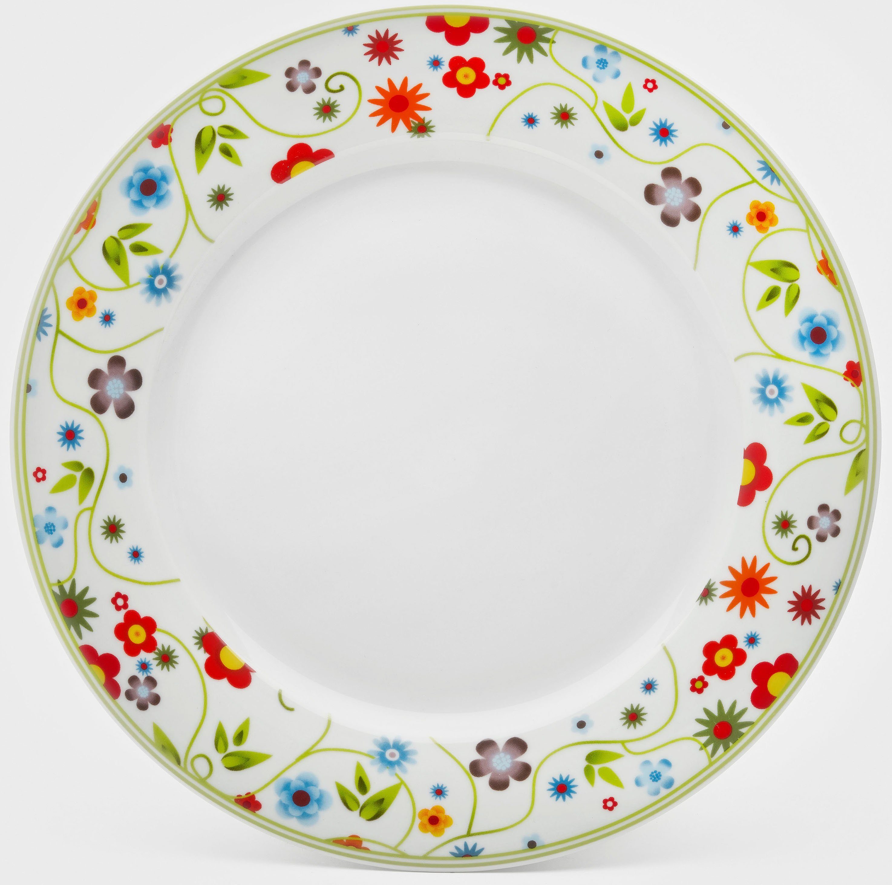 van Well Plat bord Vario Porselein, vaatwasmachine- en magnetronbestendig, Ø 26,5 cm (6-delig)
