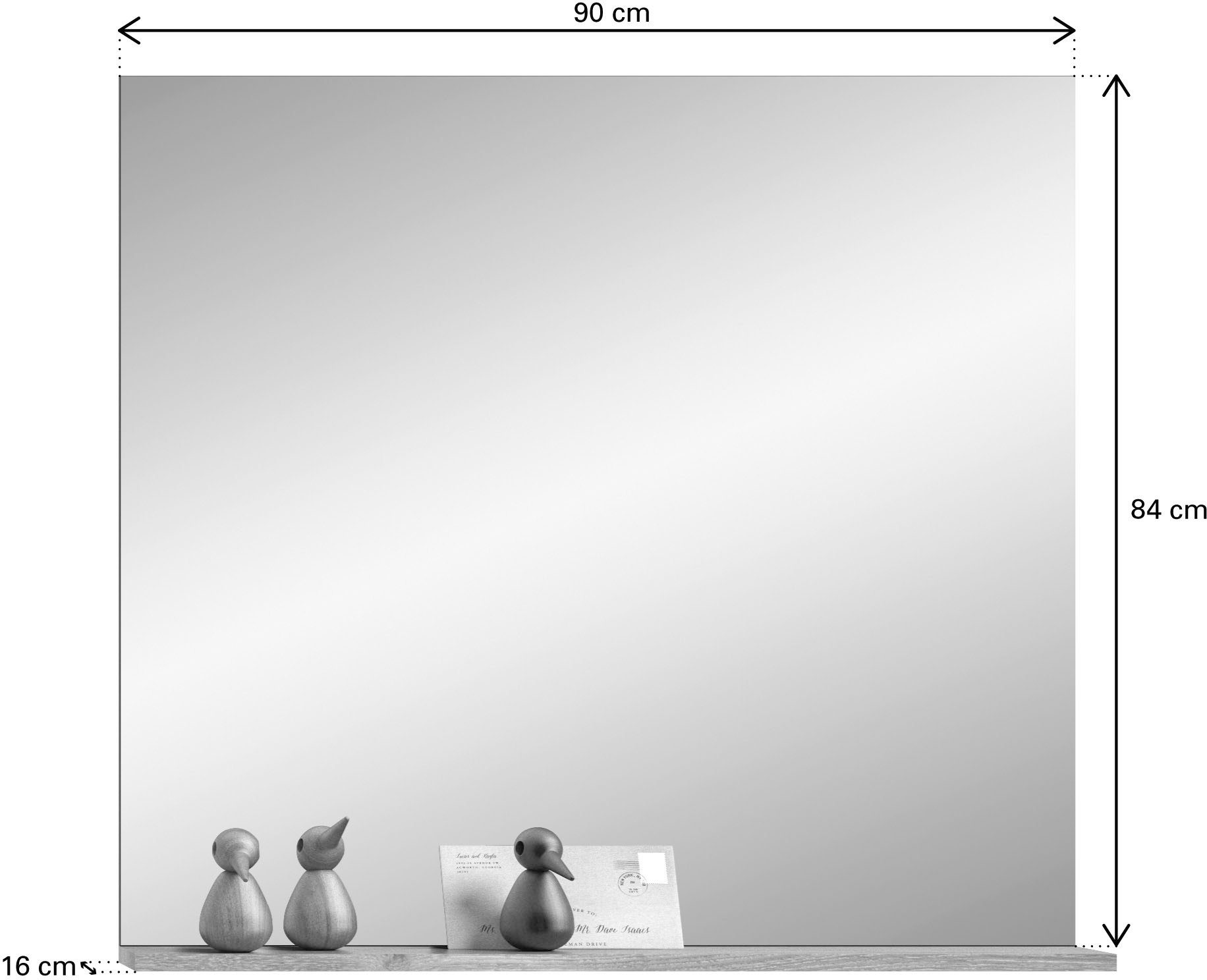 INOSIGN Garderobespiegel Riga, B x D x H ca.: 90 x 16 x 84 cm, 1 Plank