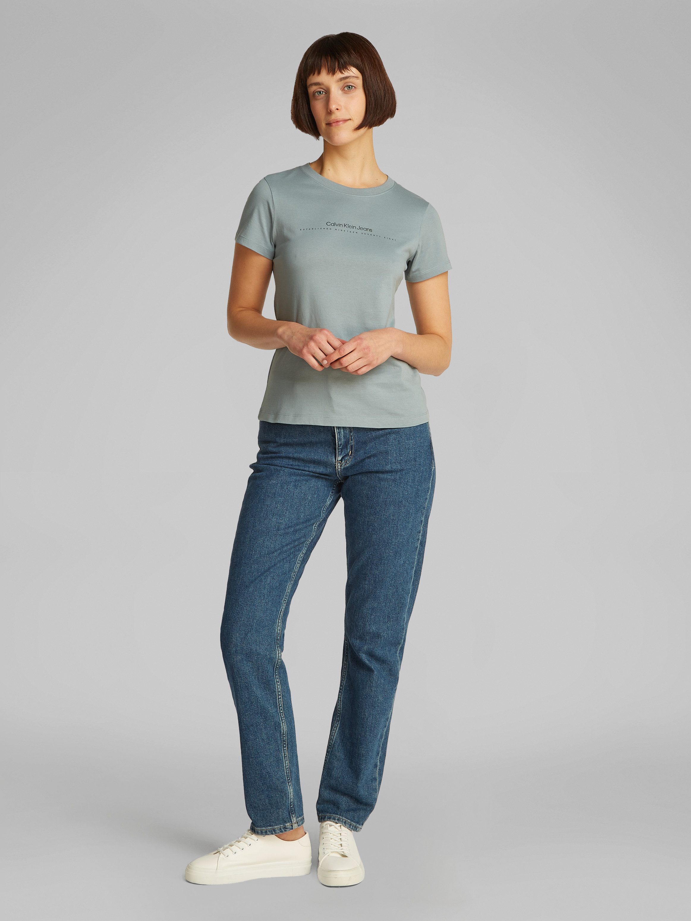 Calvin Klein Shirt met ronde hals INSTITUTIONAL GRAPHIC SLIM TEE