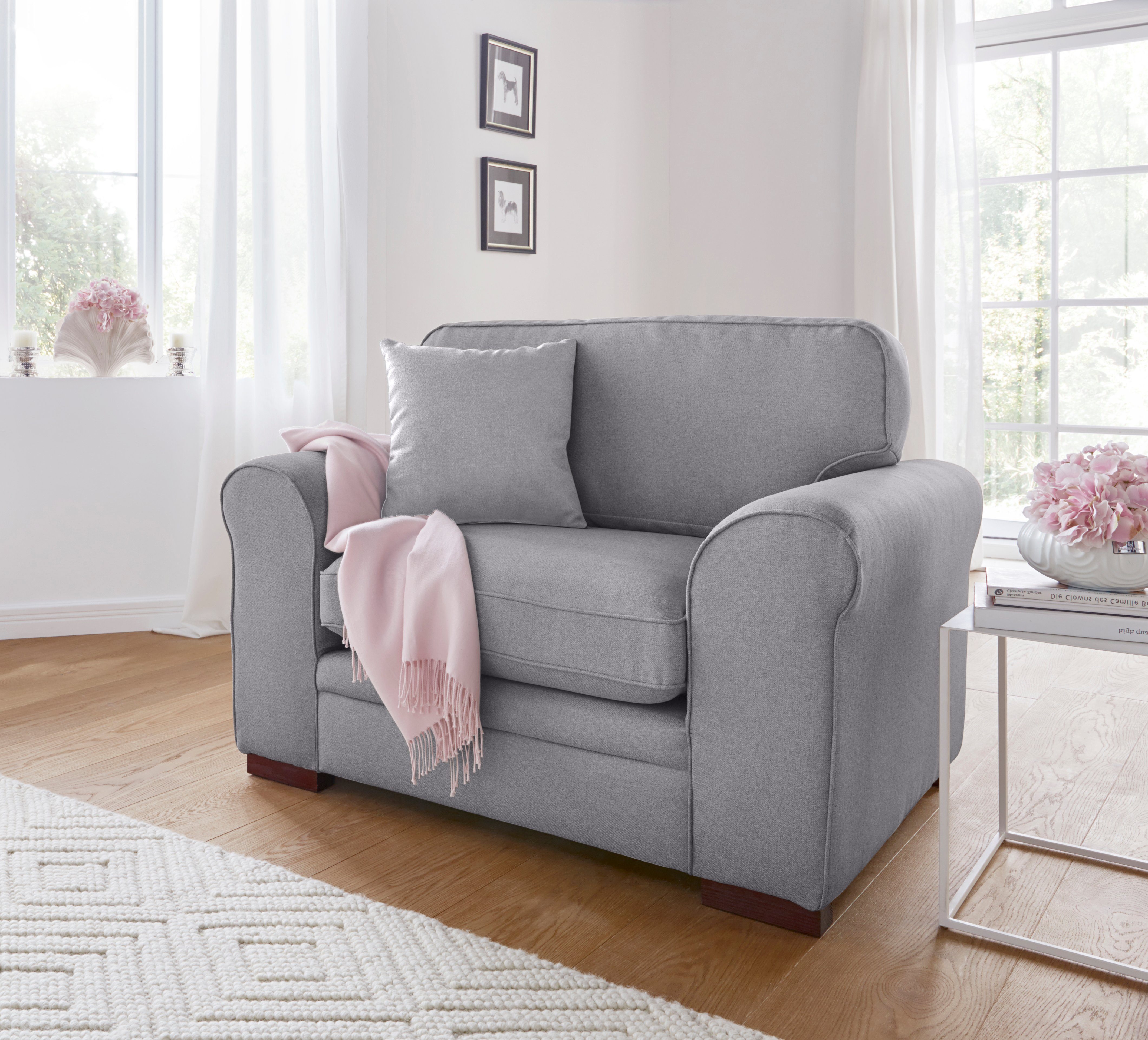 Home affaire Fauteuil Broughton zachte bekleding, passend bij de serie "broughton", in 3 soorten bekleding