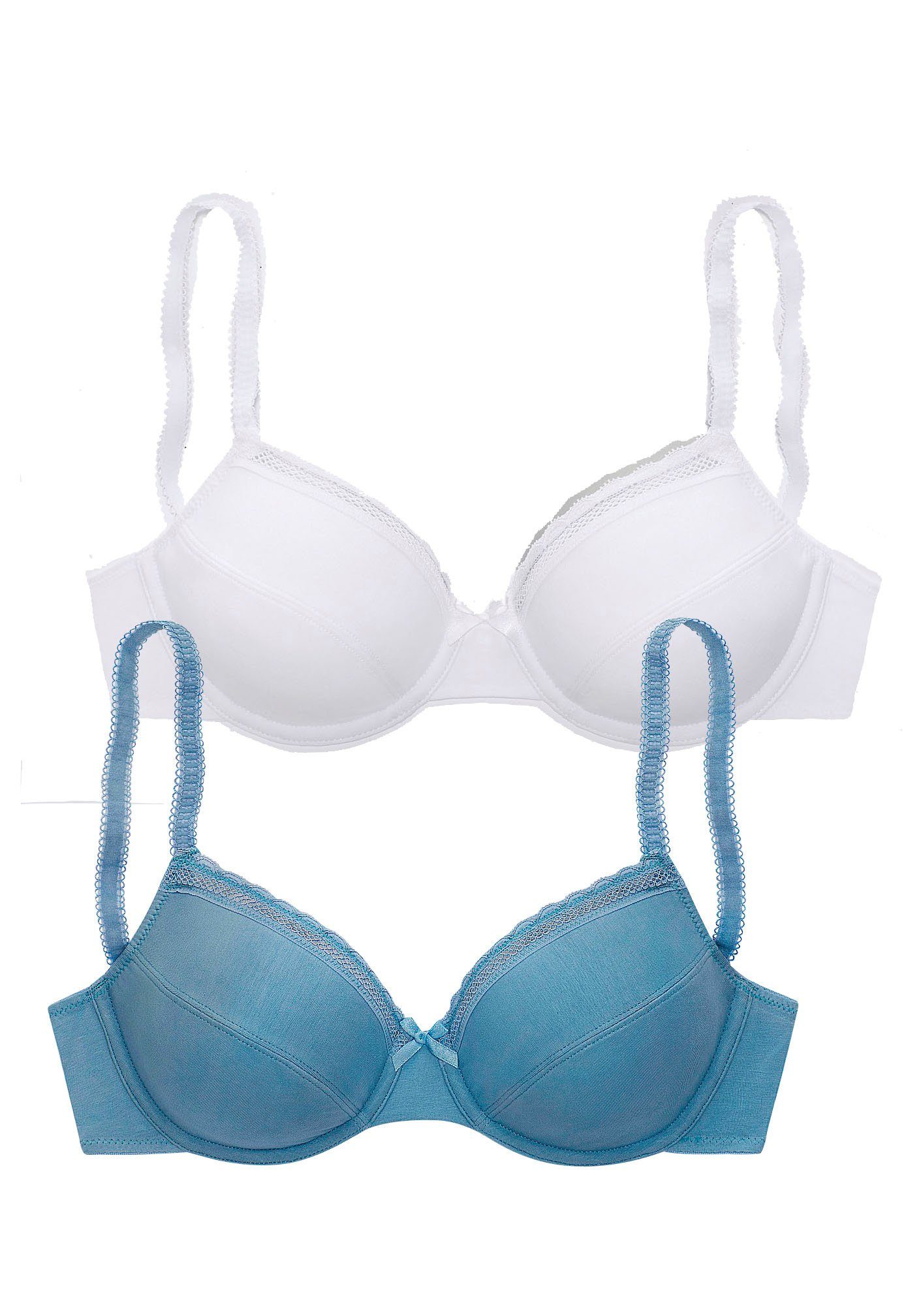 Nuance Beugel-bh van zacht katoen, basic dessous (Set van 2)