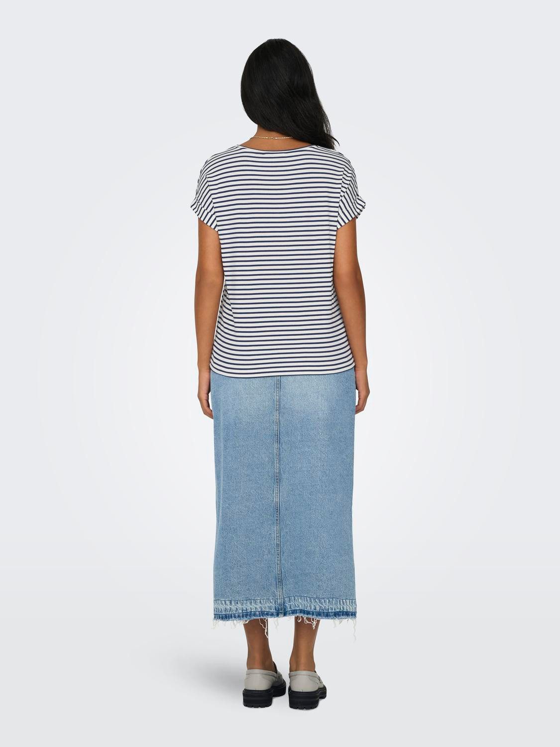 Only T-shirt ONLMOSTER STRIPE S/S O-NECK TOP JRS NOOS