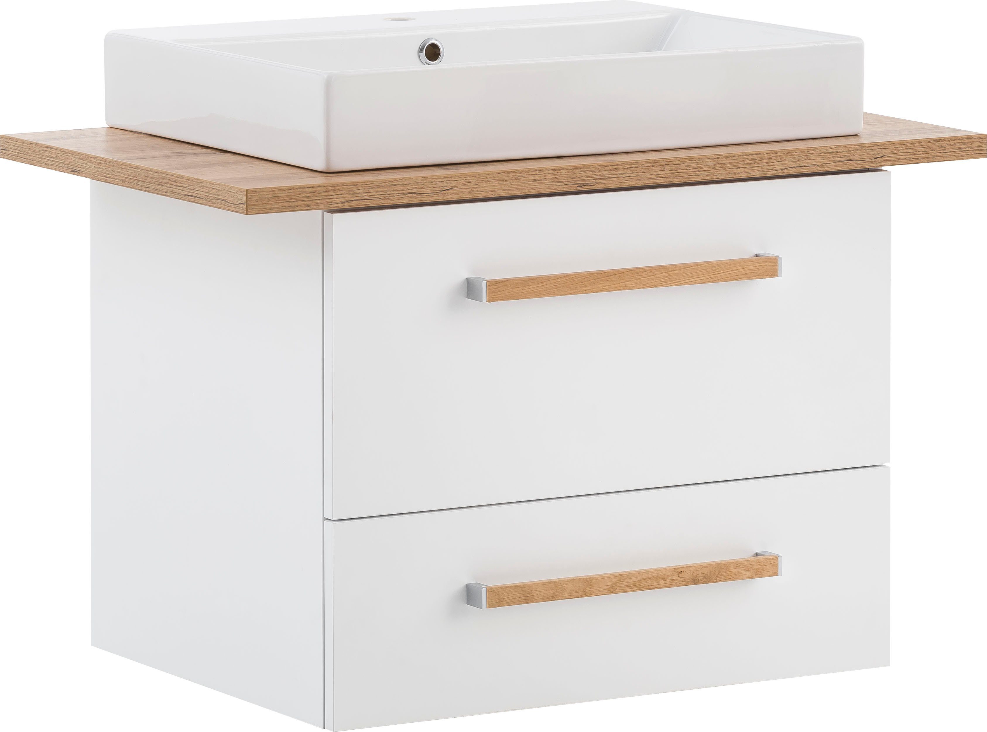 Schildmeyer Wastafelonderkast Duo 80 cm breed wastafelmeubels wit