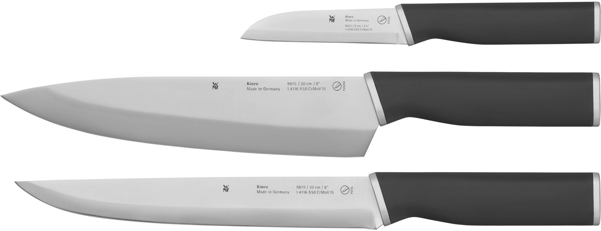 WMF Messenset Kineo Lemmeten van speciaal messenstaal, made in Germany (set, 3-delig)