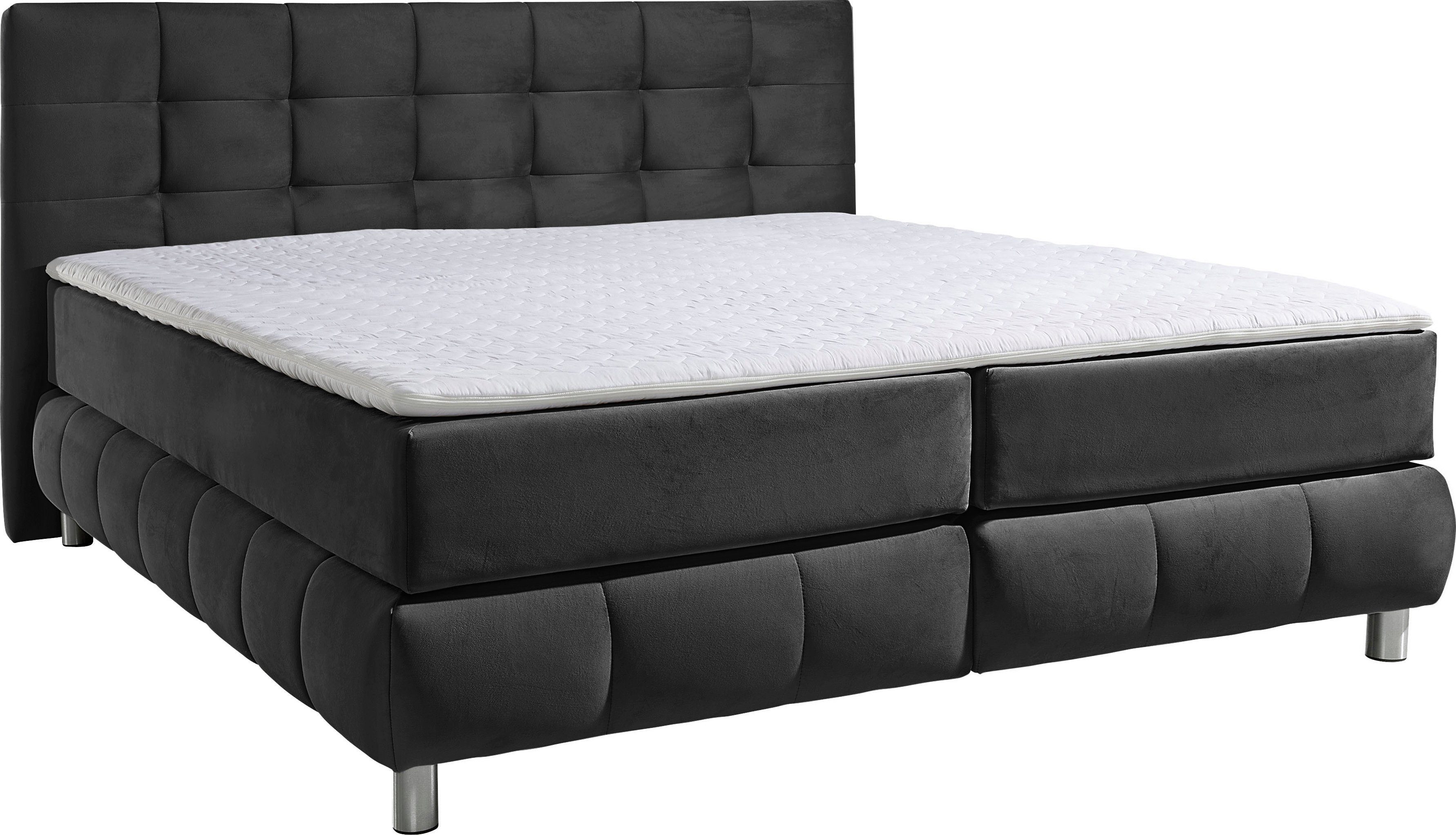 andas Boxspring Salo XXL in fluwelige look of structuurstof, 6 breedten in extra lang 220 cm, 4 hardheden