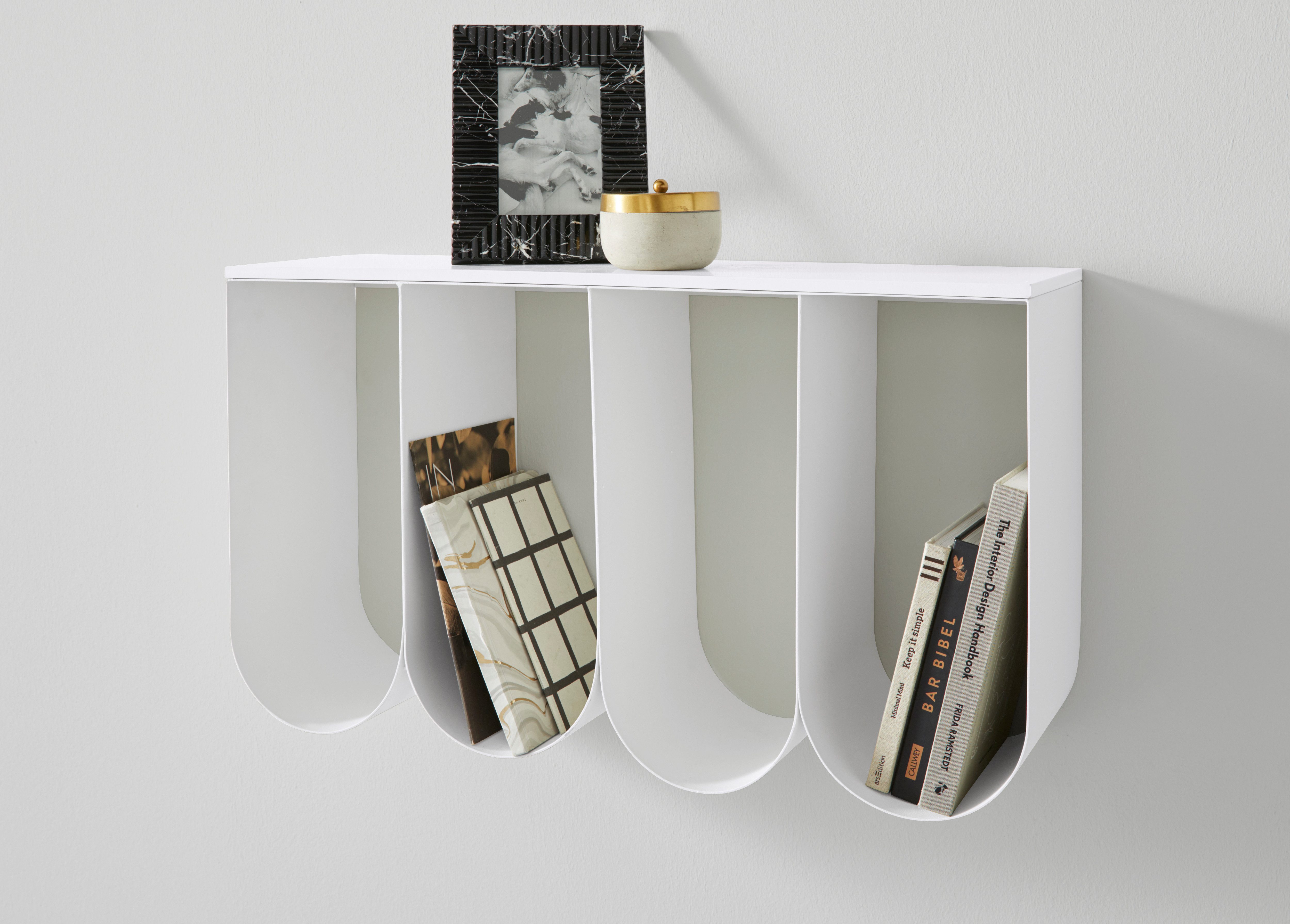 Guido Maria Kretschmer Home&Living Wandplank Roussillon van gepoedercoat metaal, variabel inzetbaar rekken beige