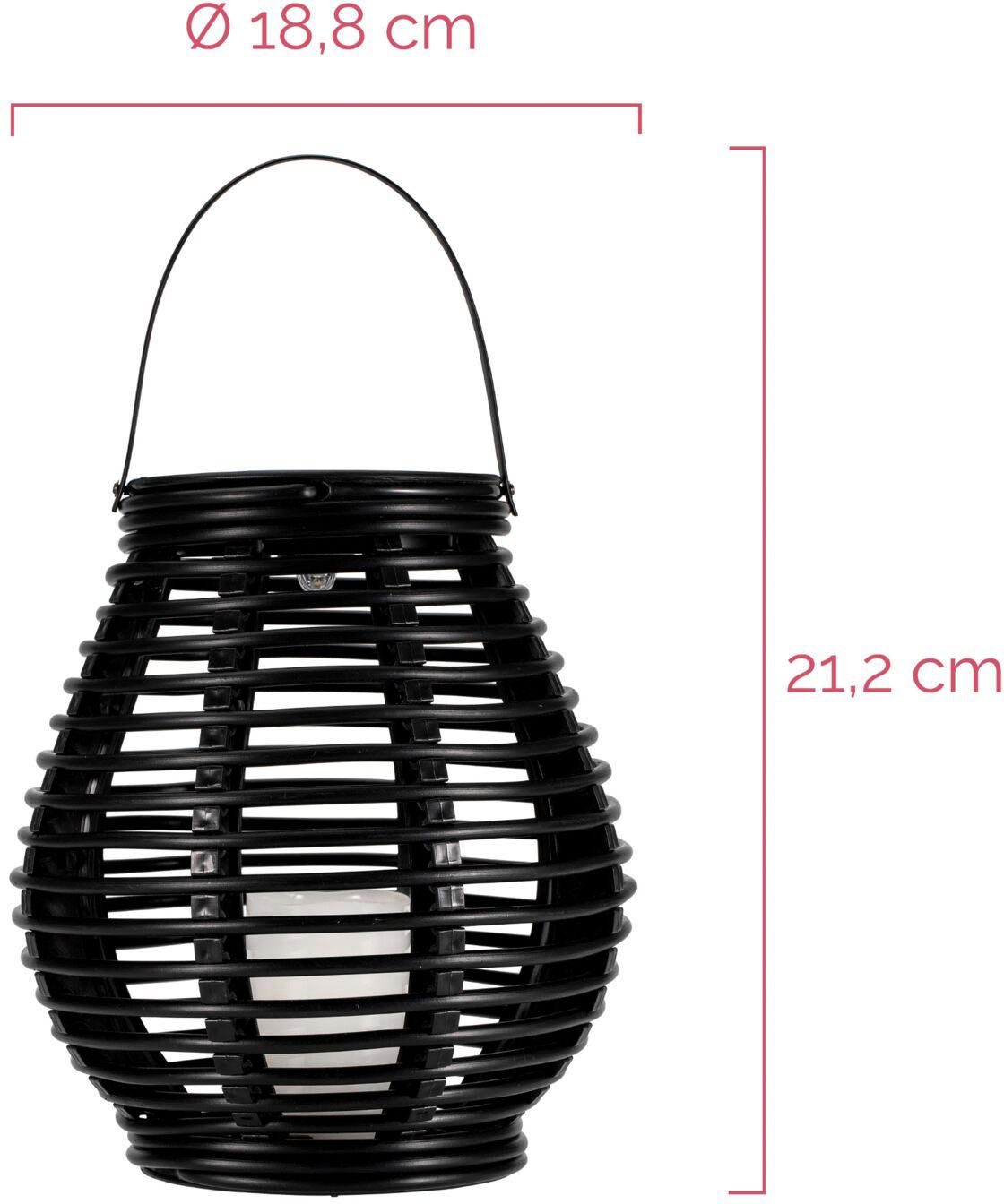 Pauleen Led-lantaarn Sunshine Glow 2x solarlaterne zwart/bruin kunststof (2 stuks)
