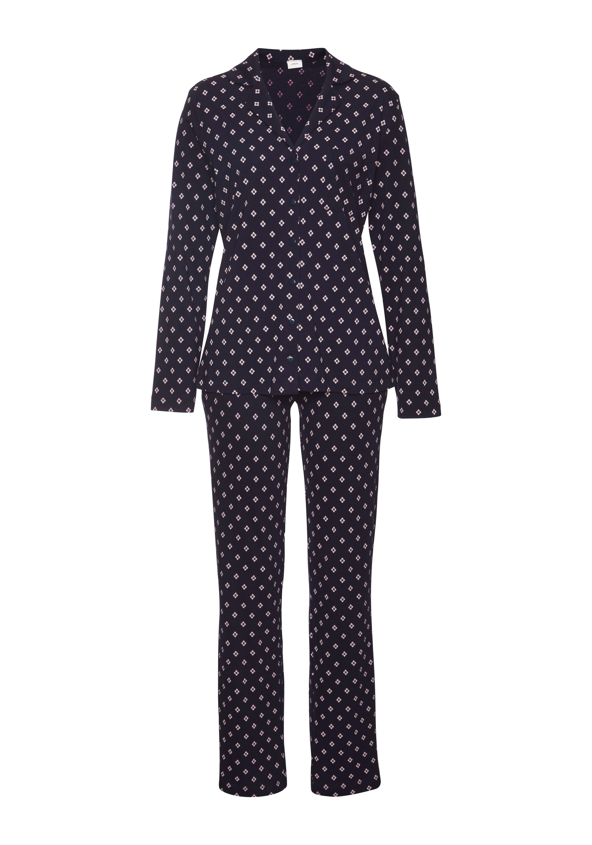 s.Oliver RED LABEL Beachwear Pyjama in klassieke stijl (set, 2-delig)