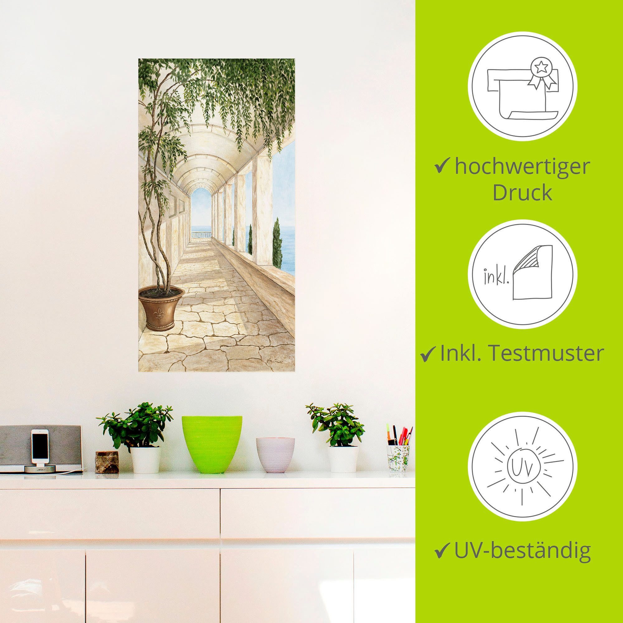 Artland Artprint Capri als artprint van aluminium, artprint voor buiten, artprint op linnen, poster, muursticker
