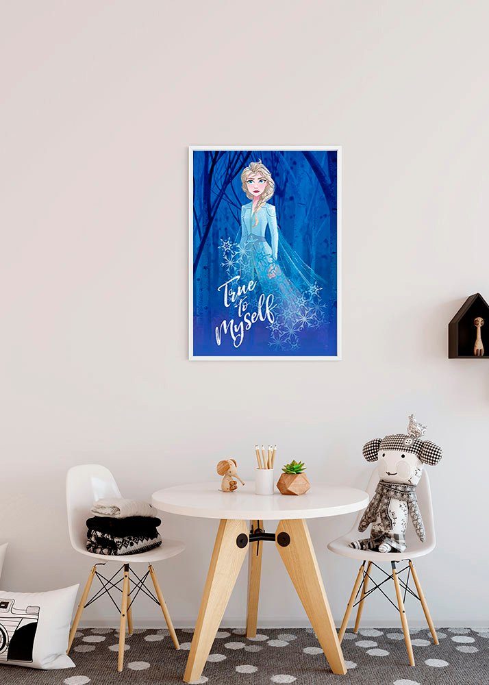 Komar Wanddecoratie Frozen 2 Elsa true to myself Wanddecoratie voor de kinderkamer - zonder lijst (1 stuk)