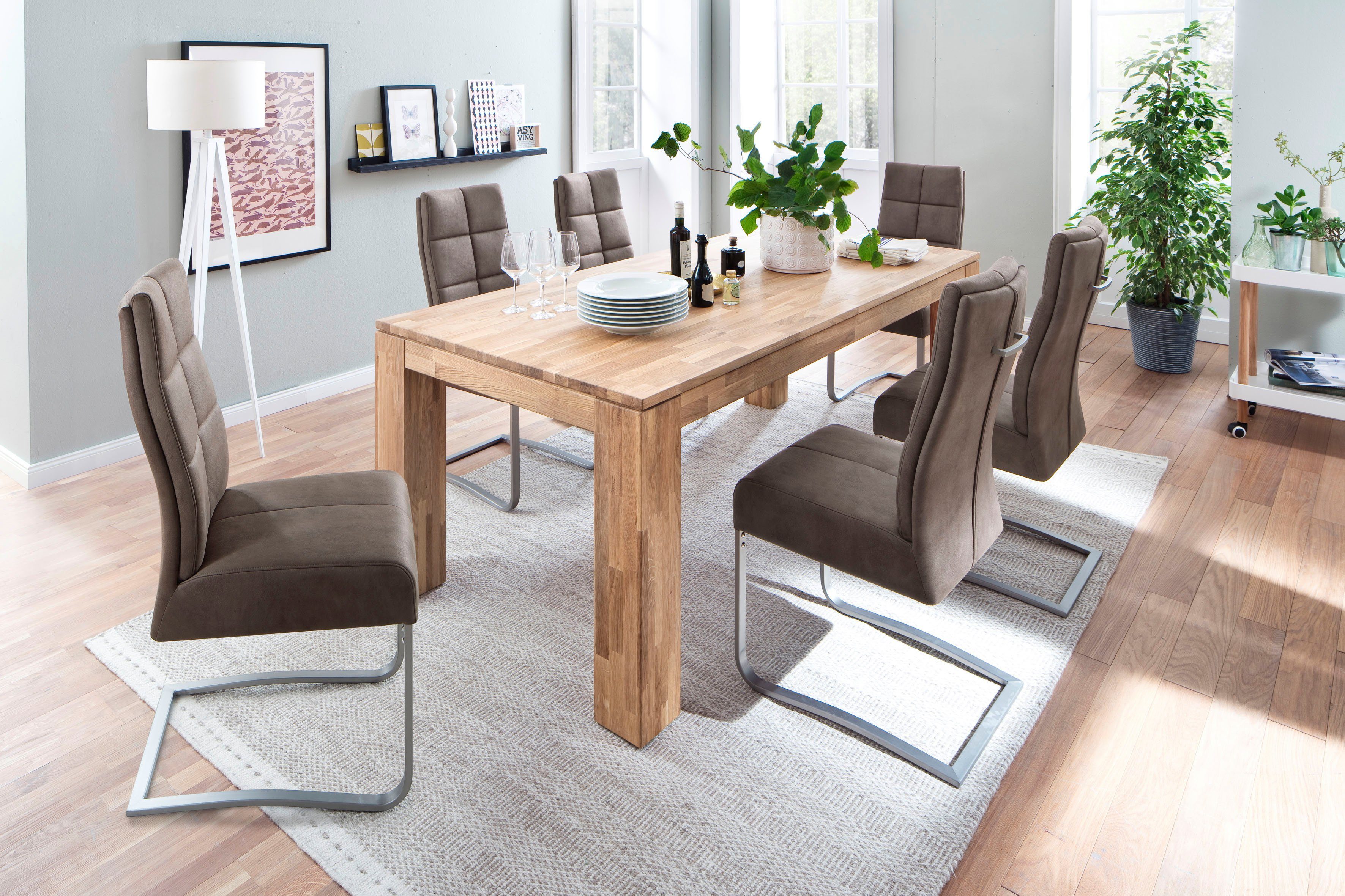 MCA furniture Eetkamerstoel Salva sledestoel met pocketvering, belastbaar tot max. 120 kg (2 stuks)