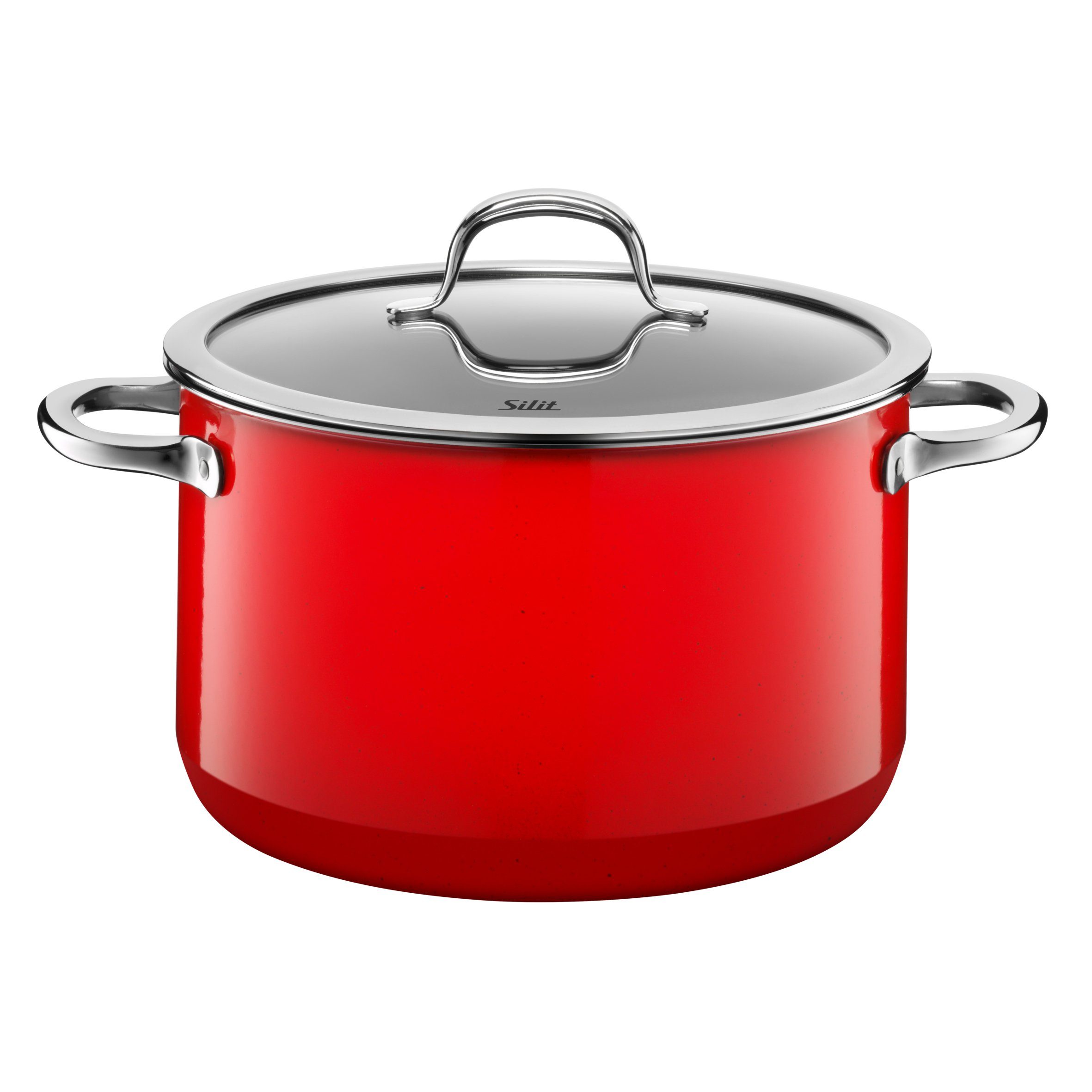 Silit Pannenset Passion red inductie, kookpan set met glazen deksel zonder schaalverdeling, geschikt voor alle soorten fornuizen, made in germany (set)