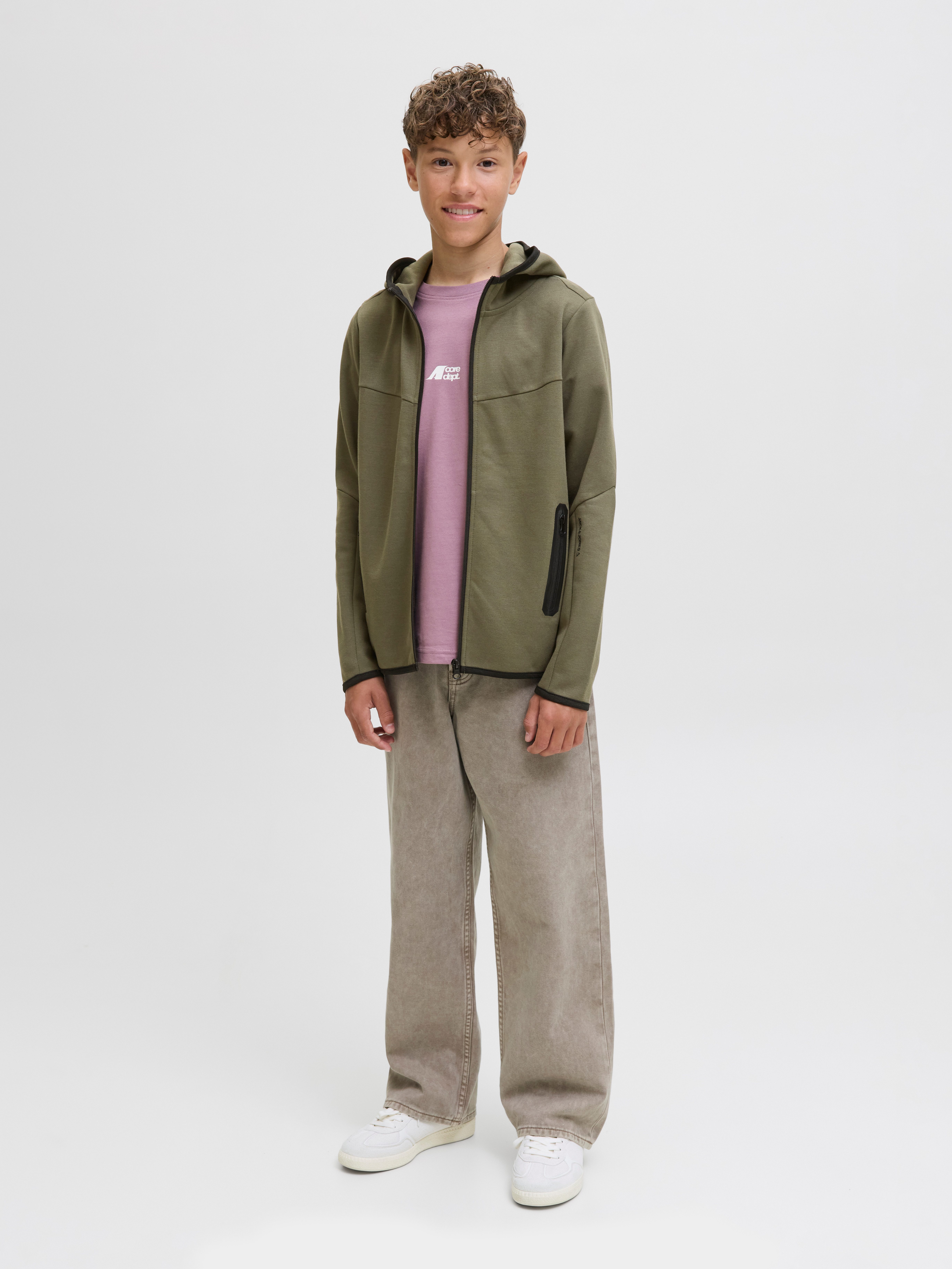 Jack & Jones Junior Capuchonsweatvest JCOFUSION SWEAT ZIP HOOD NOOS JNR