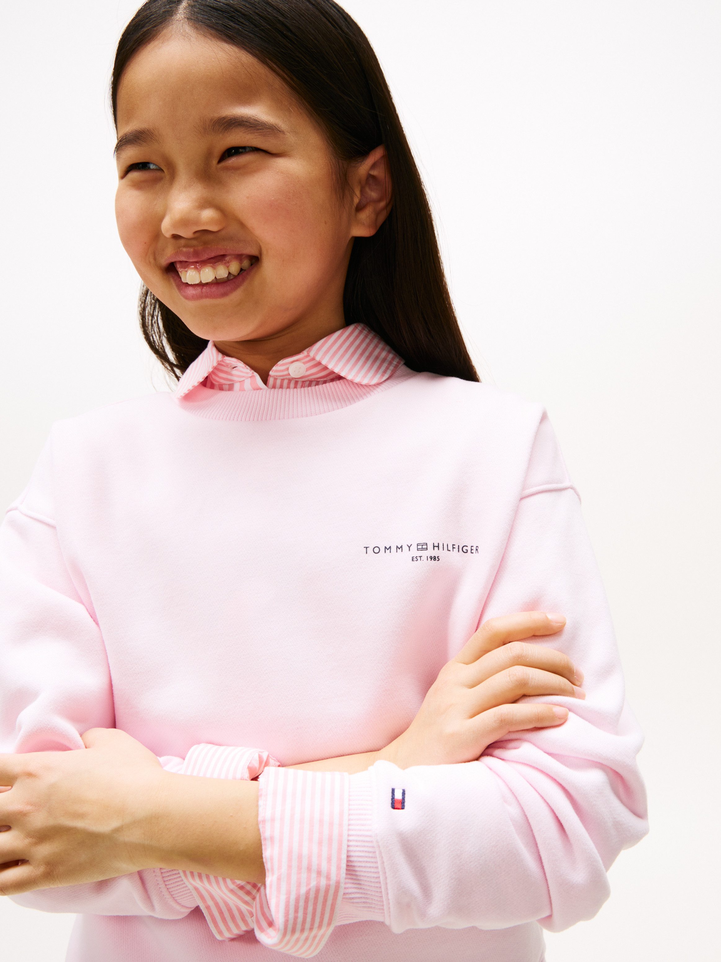 Tommy Hilfiger Sweatshirt MINI CORP C-NECK SWEATSHIRT voor kinderen tot 16 jaar, met logostiksel