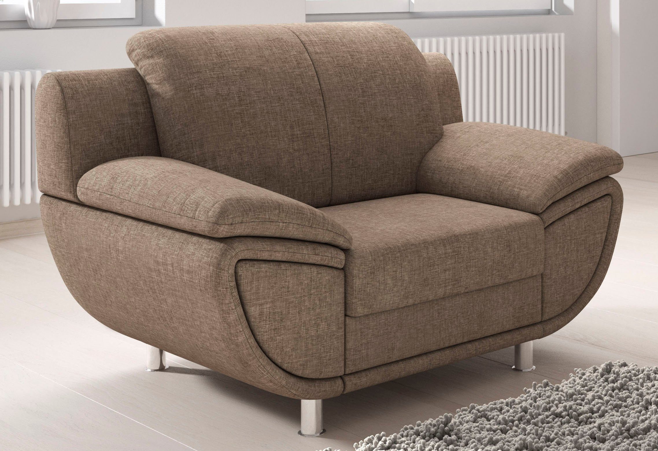 TRENDMANUFAKTUR Fauteuil naar keuze met comfortabele binnenvering, met extra brede armleuningen, vri