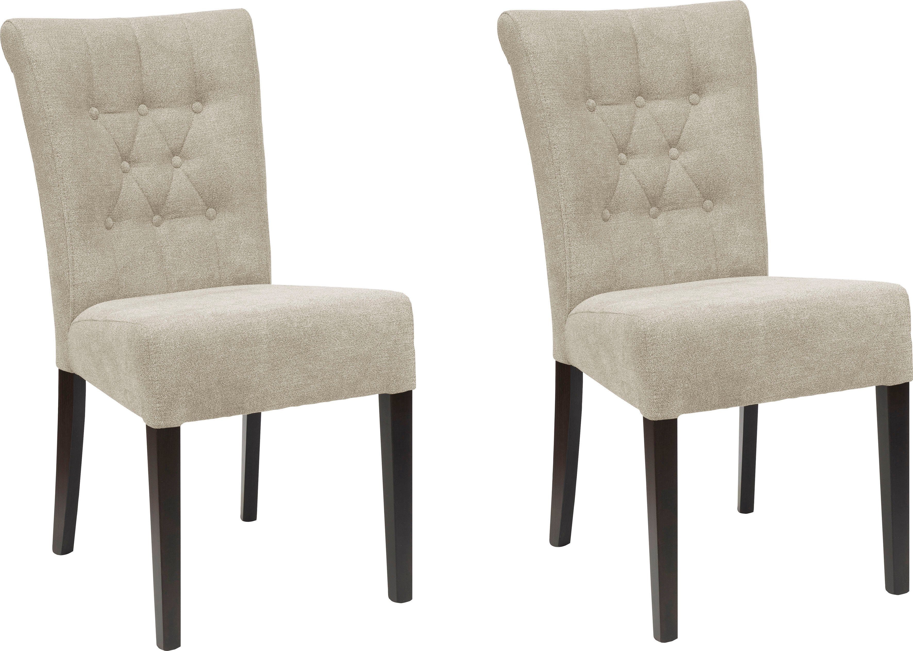 Home affaire Eetkamerstoel Queen BESTSELLER Gestoffeerde stoel met knoopdetails, set van 2, 4 of 6