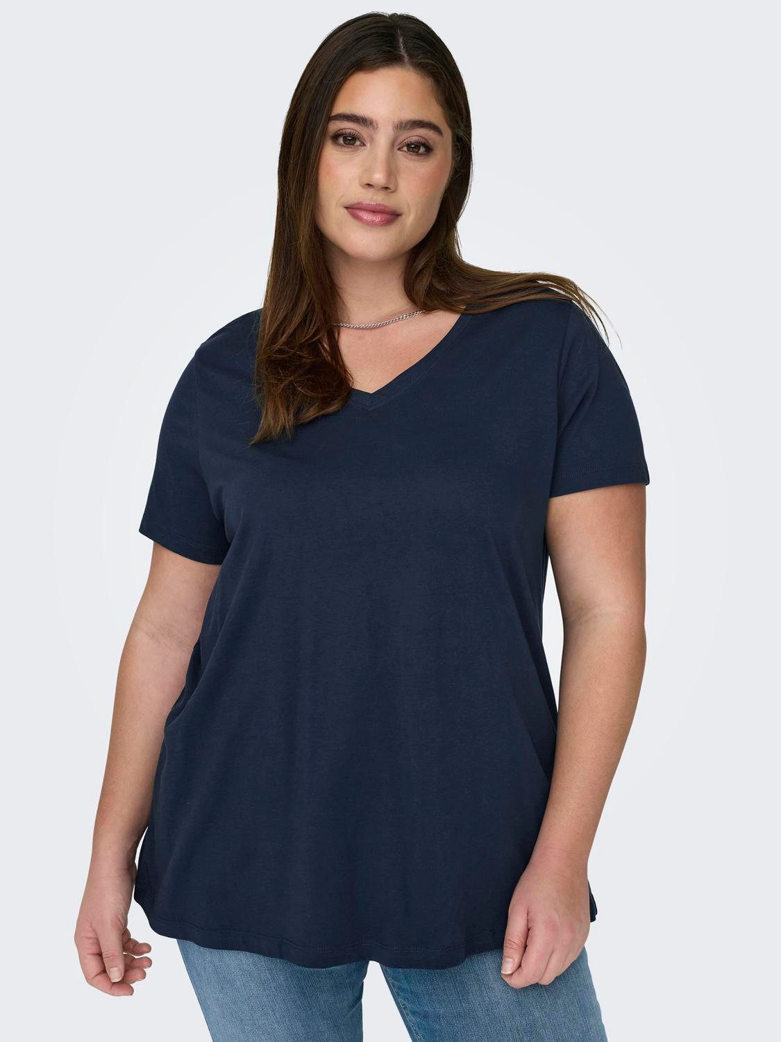 ONLY CARMAKOMA Shirt met V-hals CARBONNIE LIFE S/S V A-SHAPE TEE NOOS