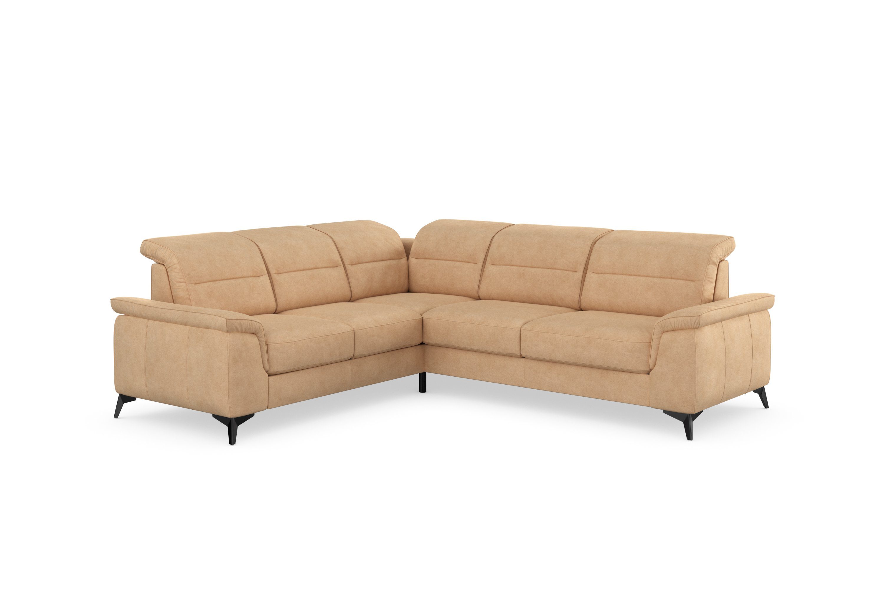 sit&more Hoekbank Sinatra L-vorm optioneel met verstelbare hoofdsteun en armleuning, metalen poten