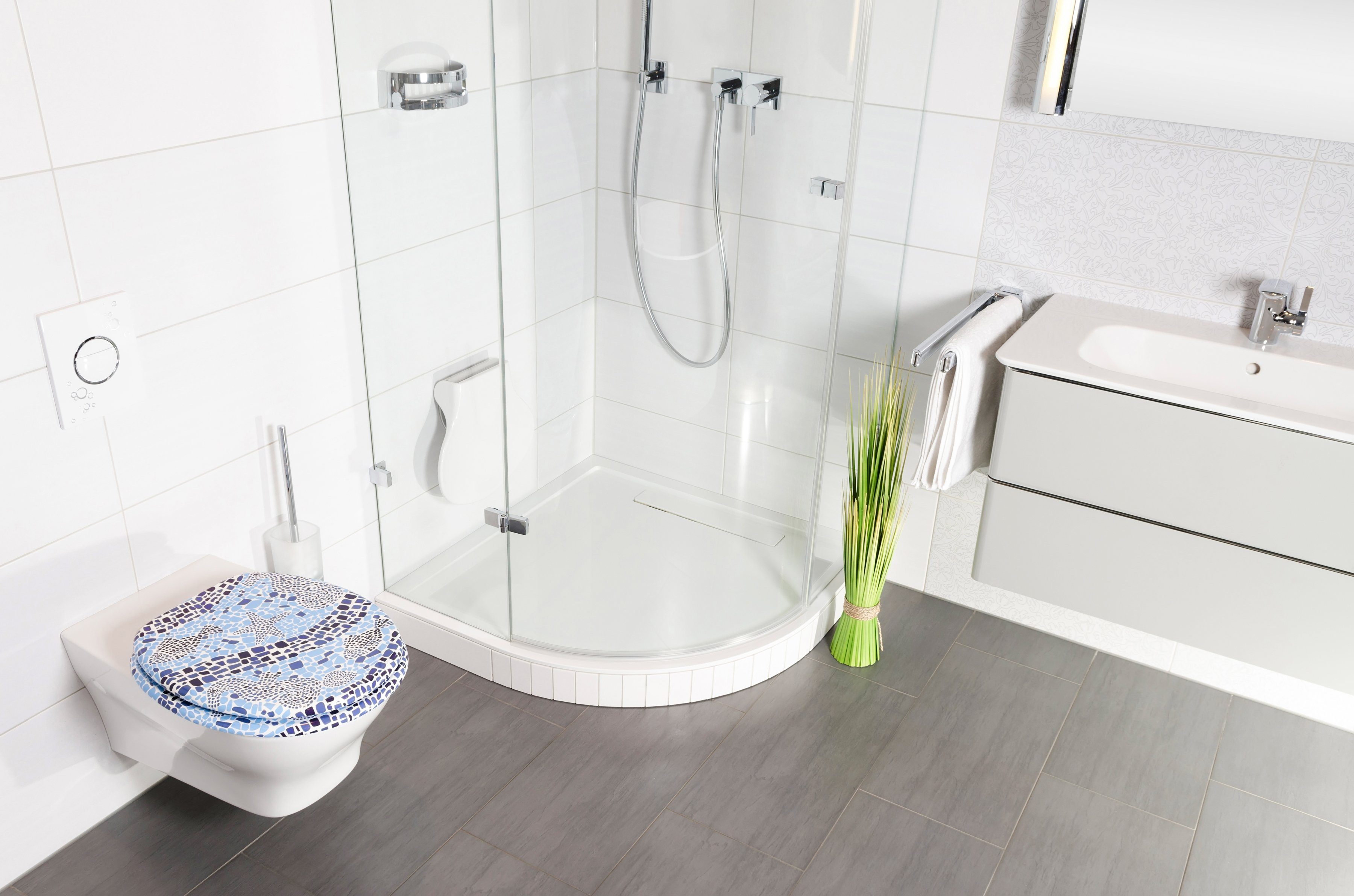 Sanilo Toiletzitting Mosaic World met soft-closemechanisme