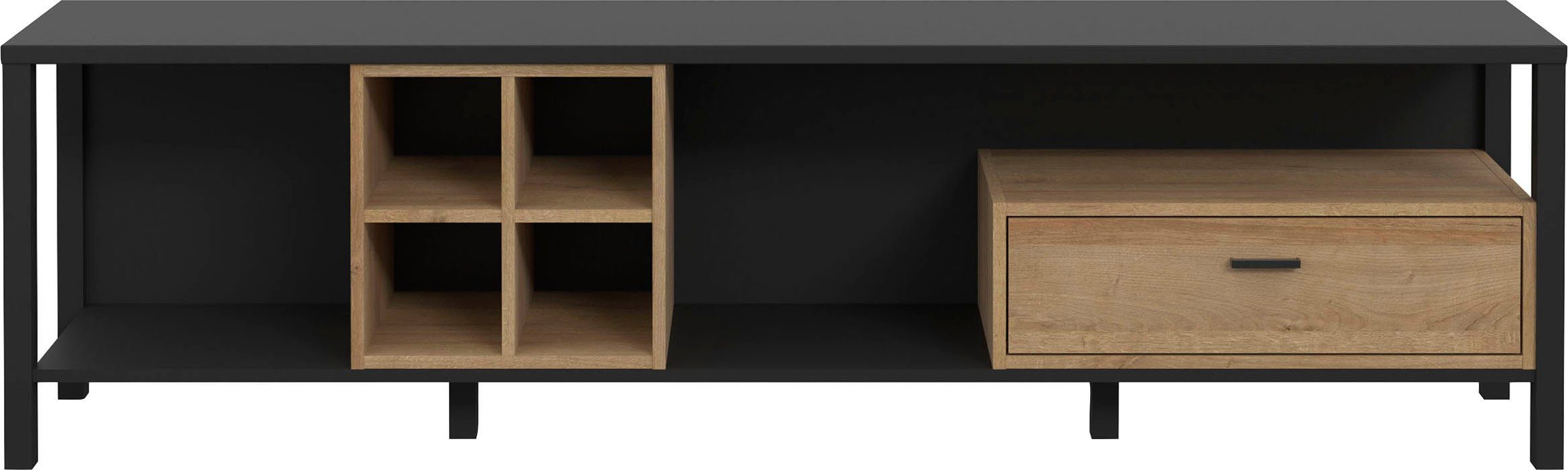 FORTE Tv-meubel High Rock TV-kast, TV-bord, breedte ca. 181 cm lowboards zwart