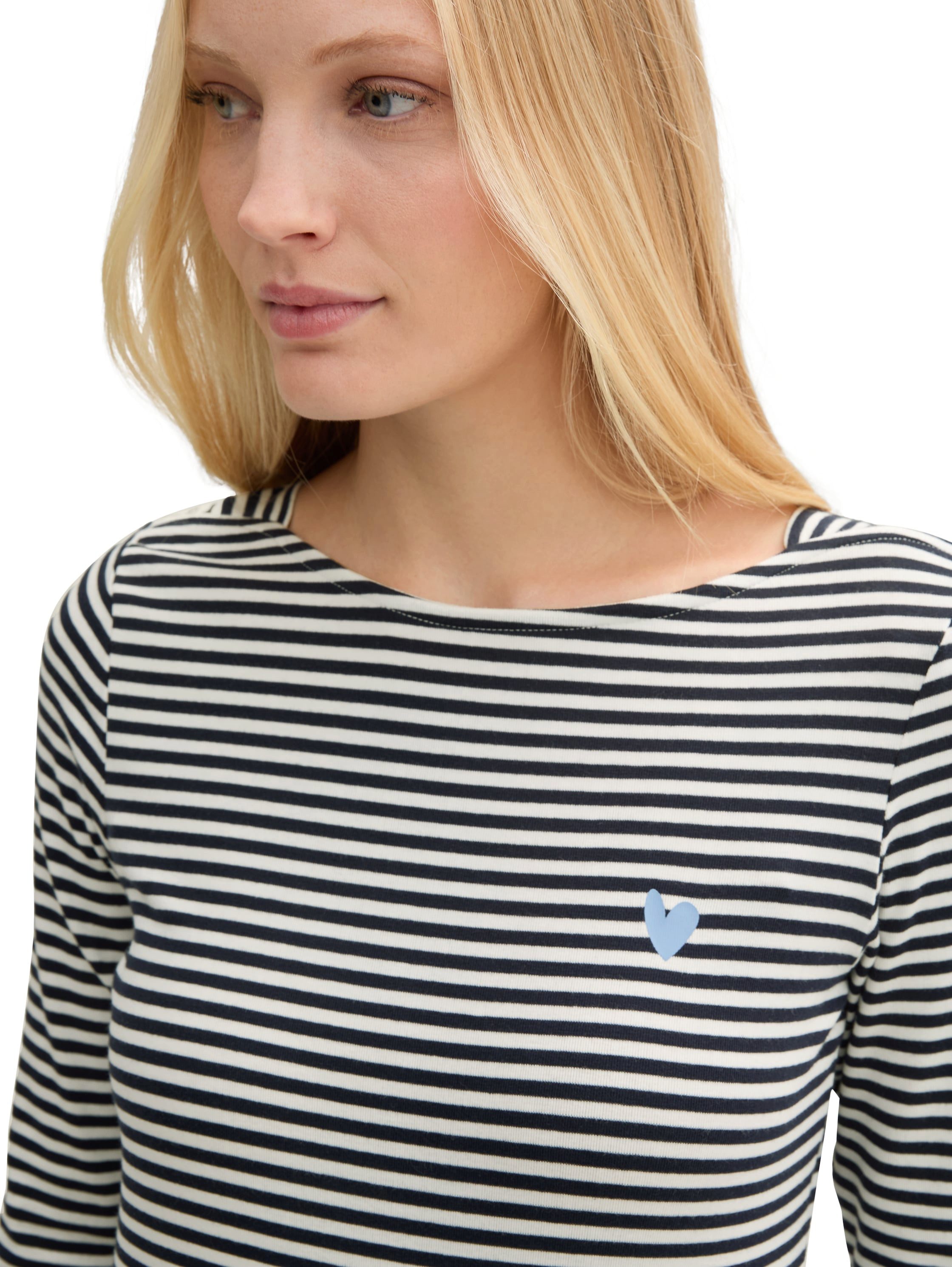 Tom Tailor Shirt met lange mouwen met hartprint