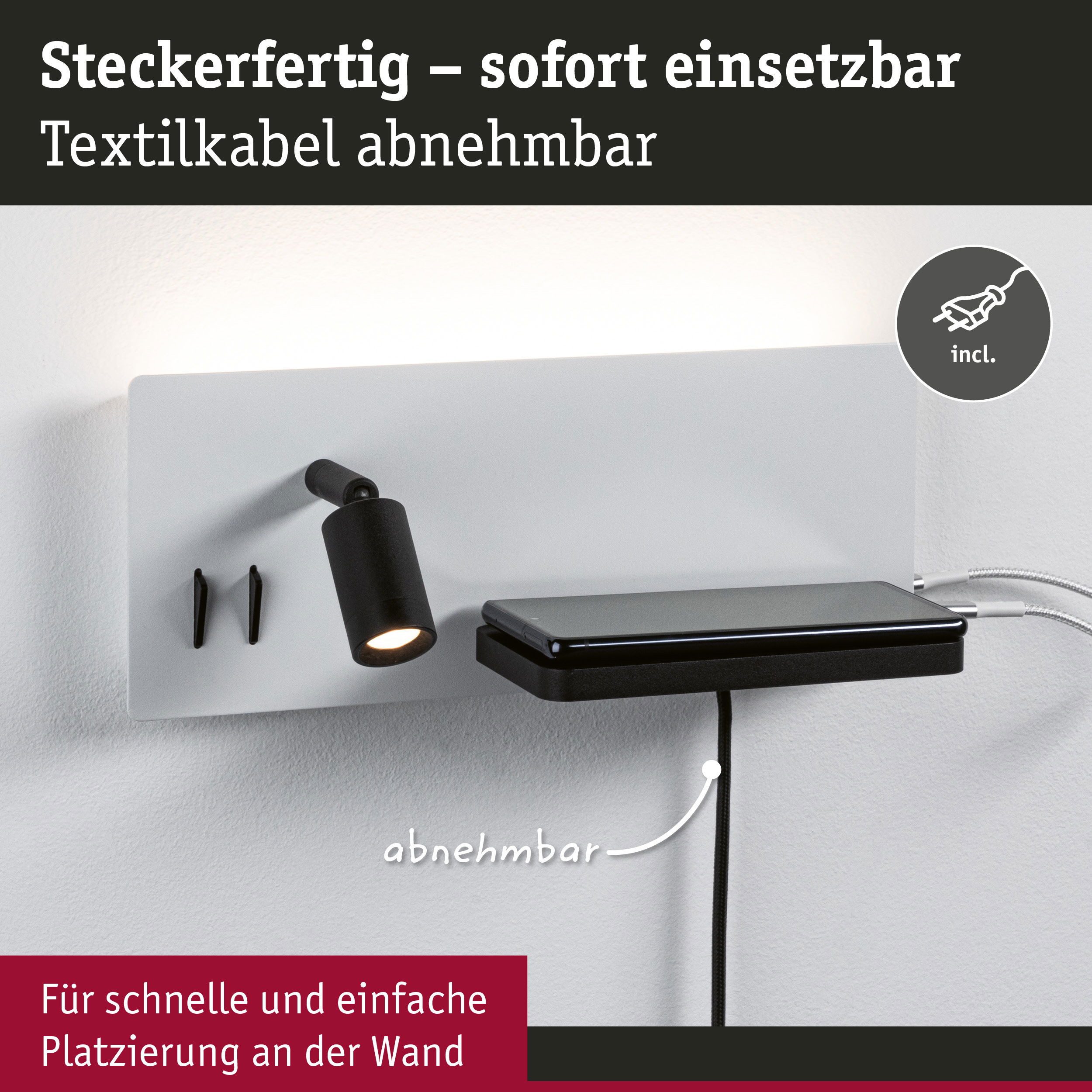 Paulmann Led-wandlamp Serra 2700K 650lm / 200lm 230V 5,5 / 1x2,6W (1 stuk)