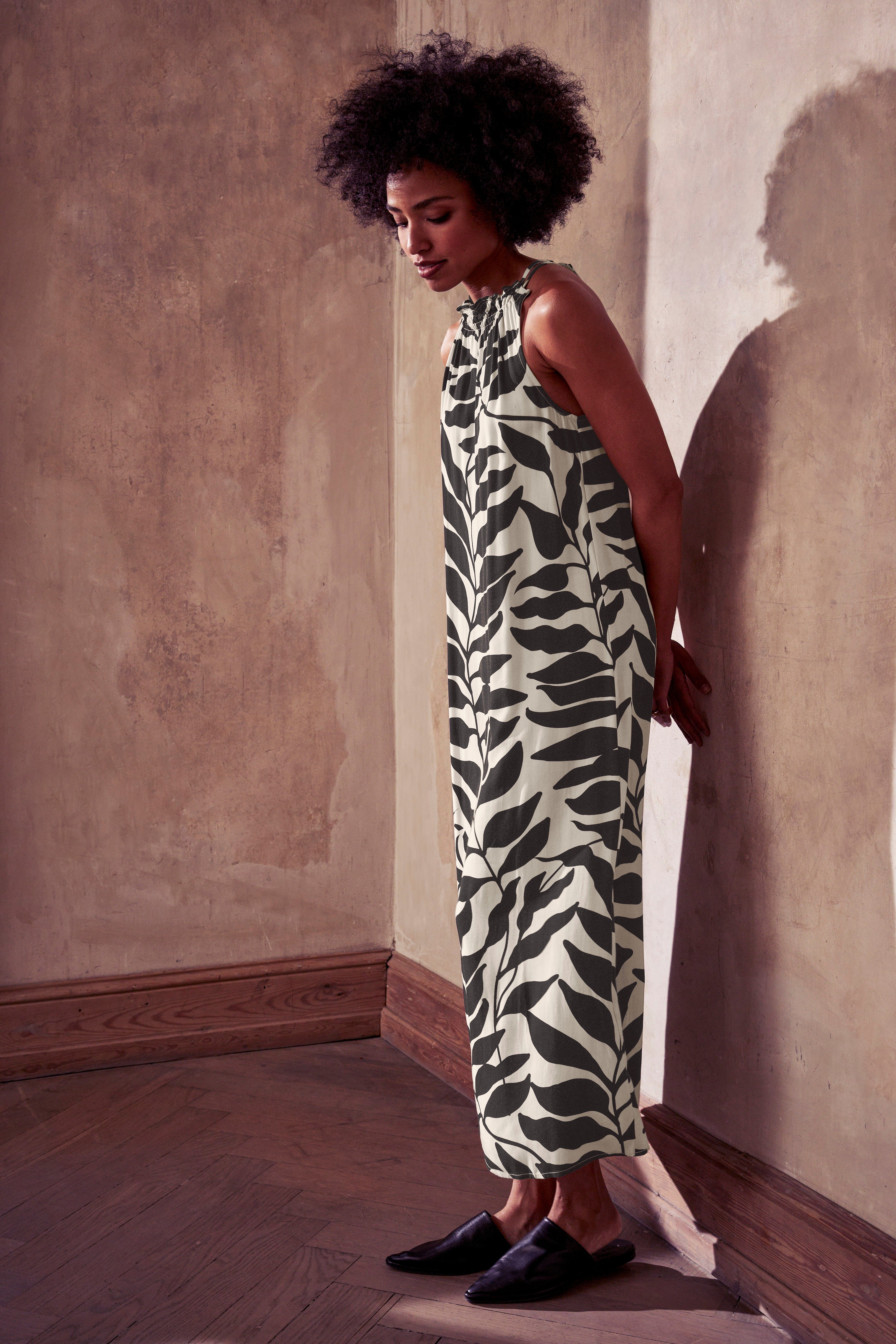 HECHTER PARIS Midi-jurk kuitlang, figuurvolgend, van viscose, met striksluiting