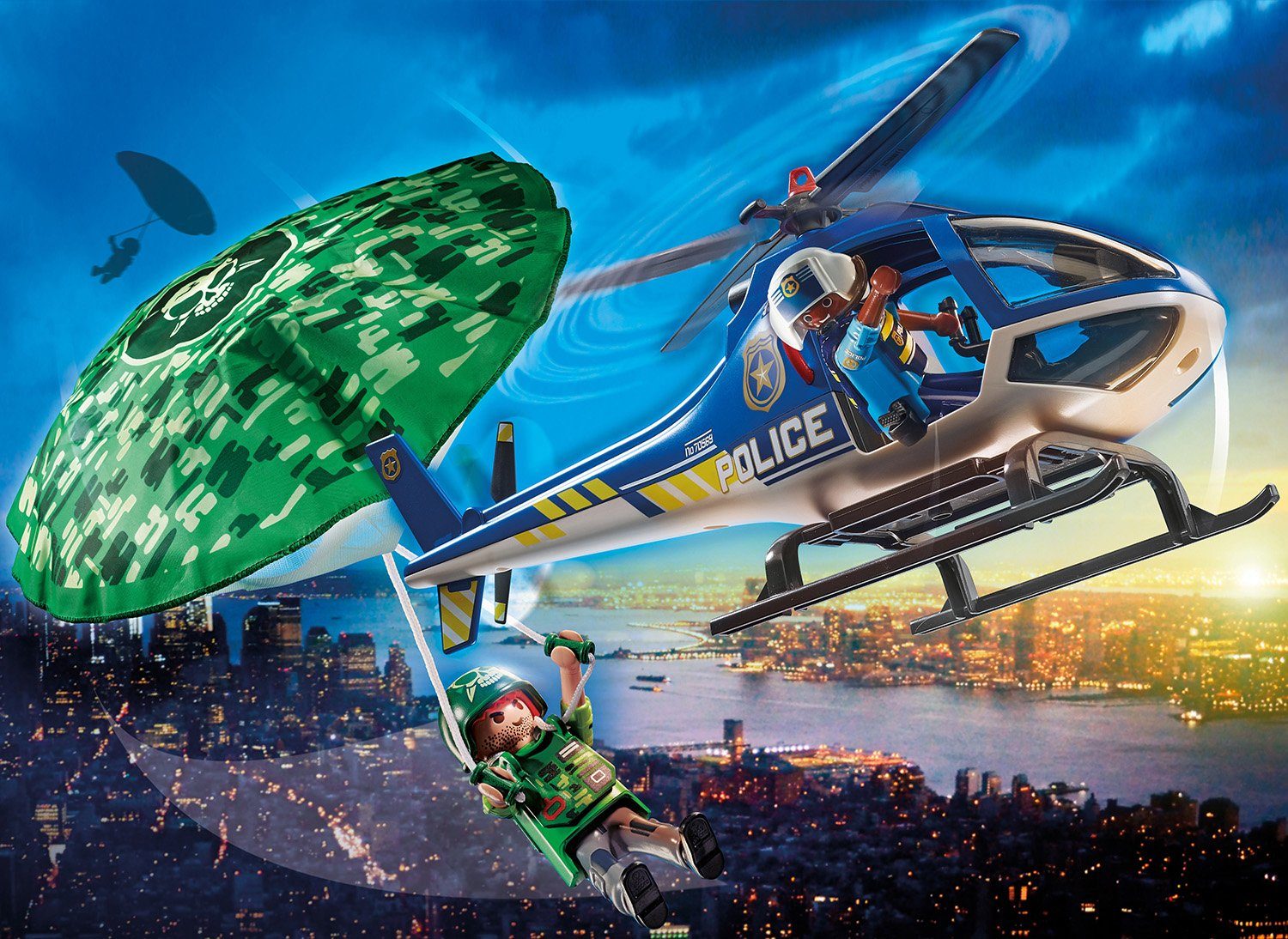 Playmobil® Constructie-speelset Politiehelikopter: parachute-achtervolging (70569), City Action (19-delig)