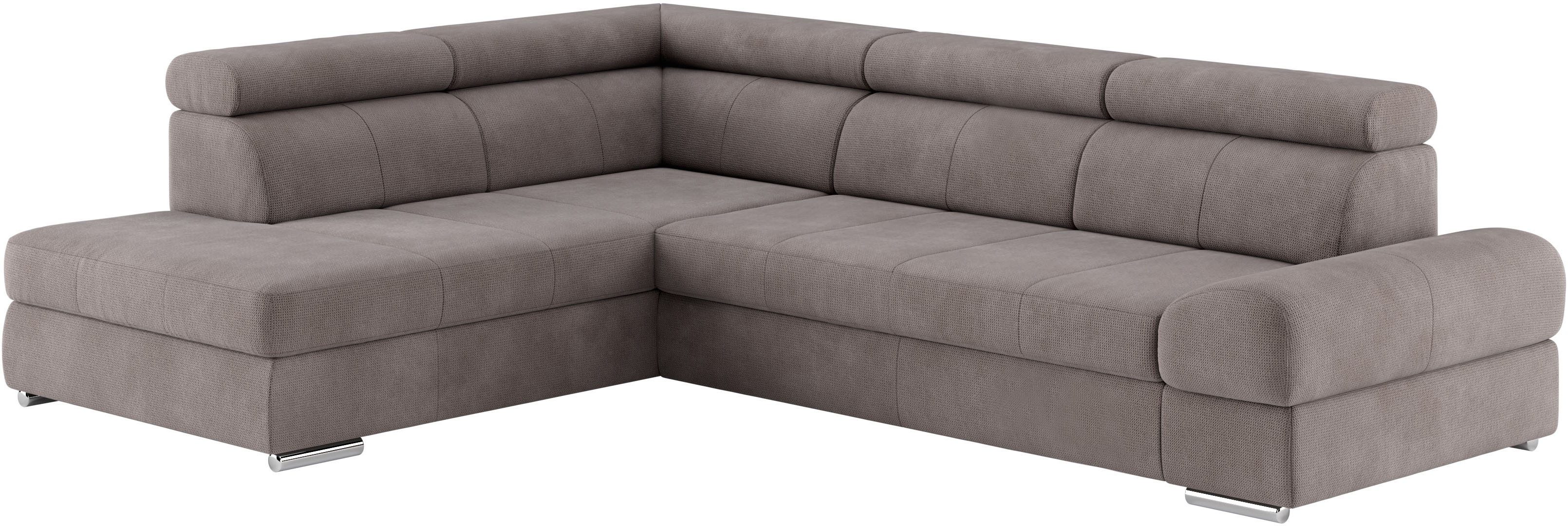 sit&more Hoekbank Broadway L-vorm met verstelbare hoofdsteunen, naar keuze met slaapfunctie