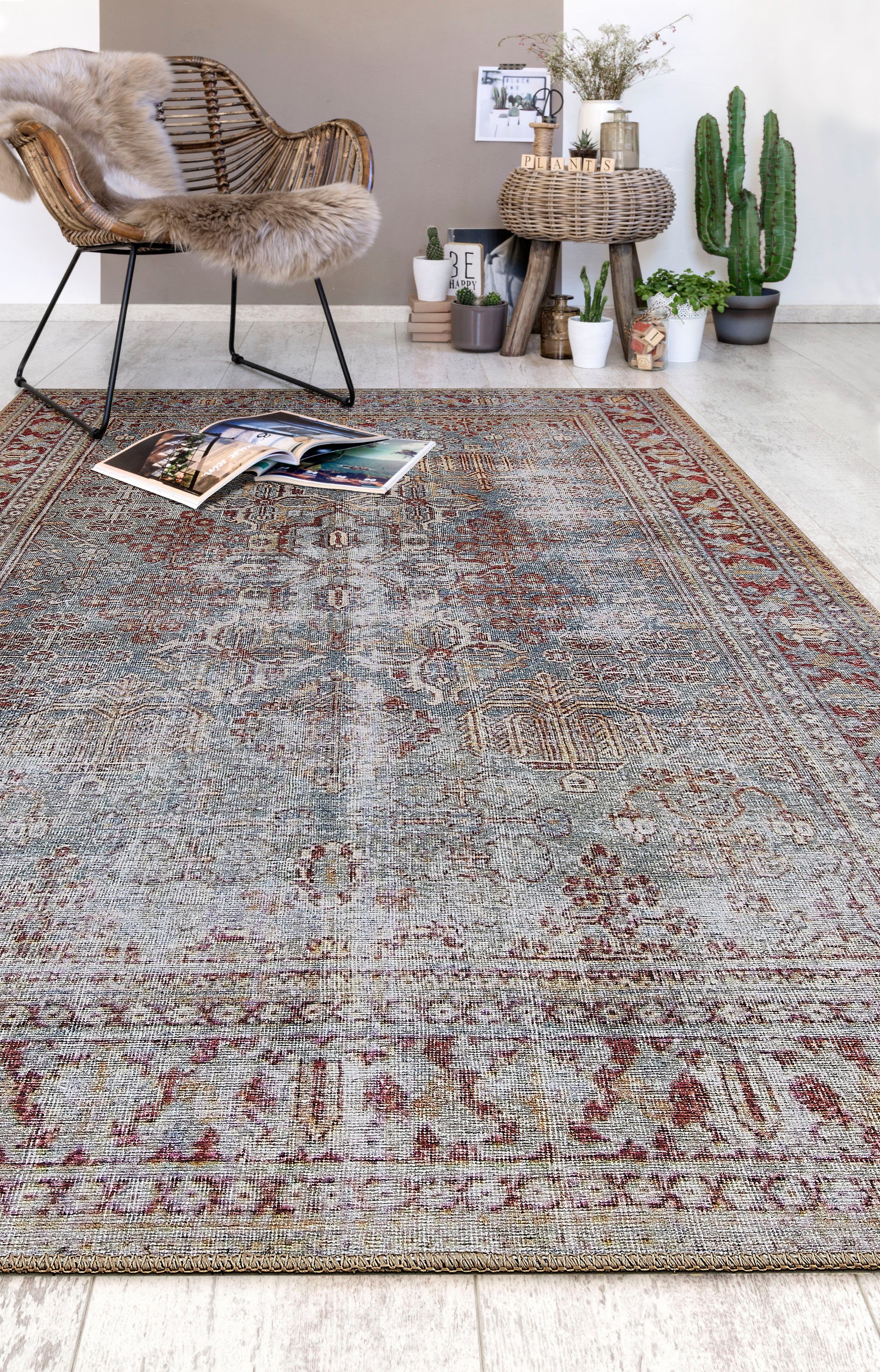 LUXOR living Vloerkleed Voorraadopruiming Speciale aanbiedingen, moderne vintage ontwerpen, Oriëntlook, met rand