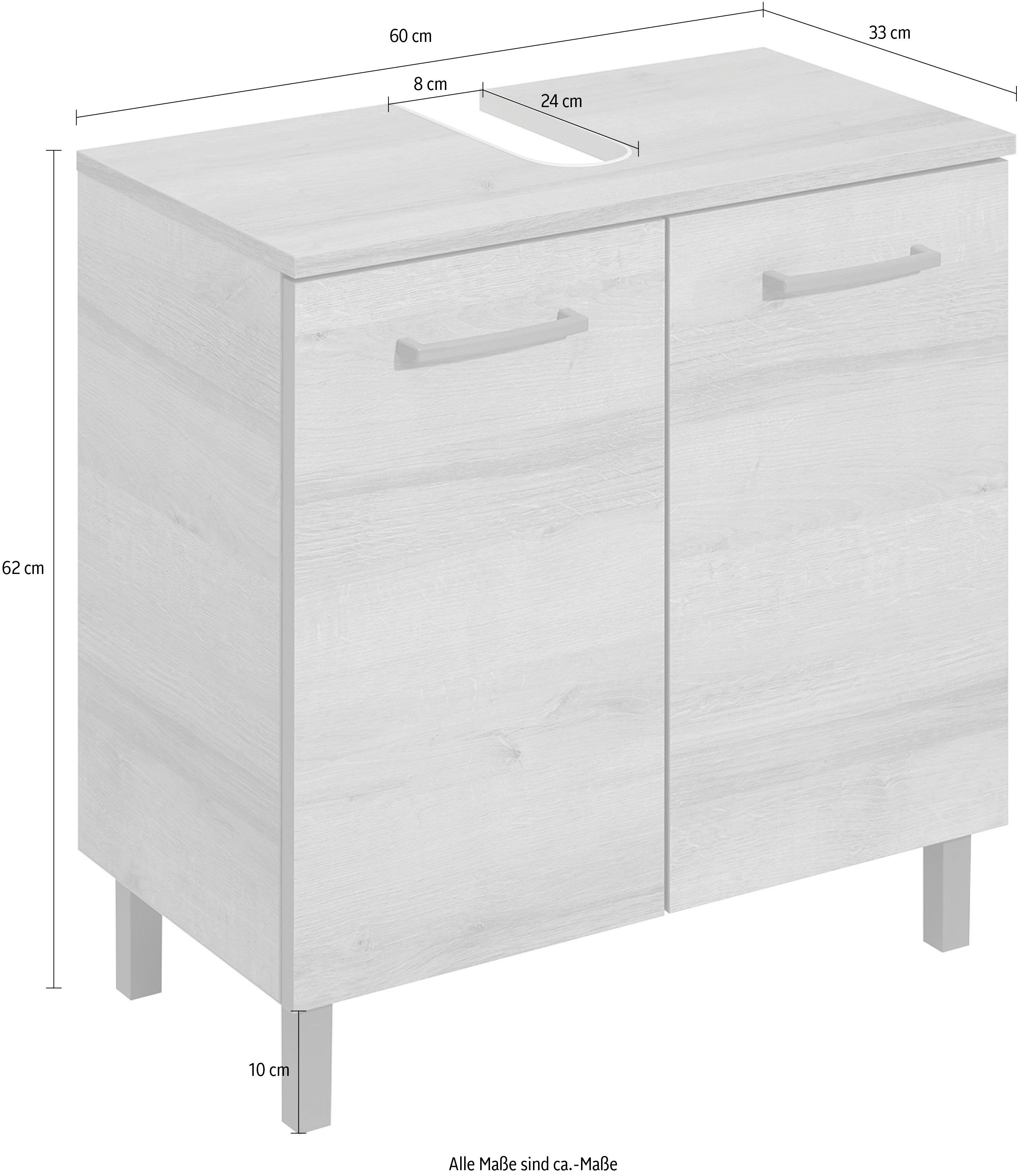 Saphir Wastafelonderkast Quickset 919 Onderkast voor wastafel, Riviera eik kruisnerf imitatie