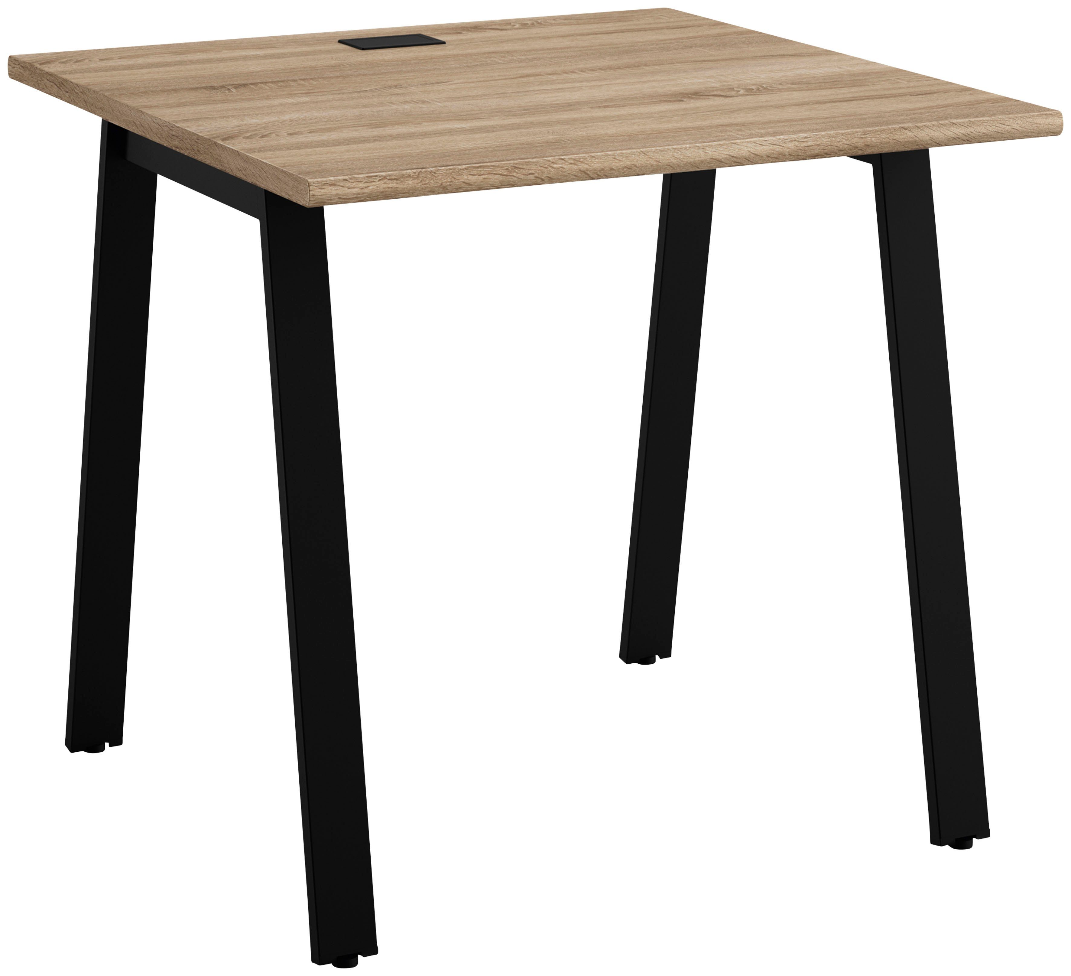 Gami Bureau Mambo in verschillende breedten, met kabeldoorvoer bureaus maat 120 cm x 74 cm x 80 cm beige